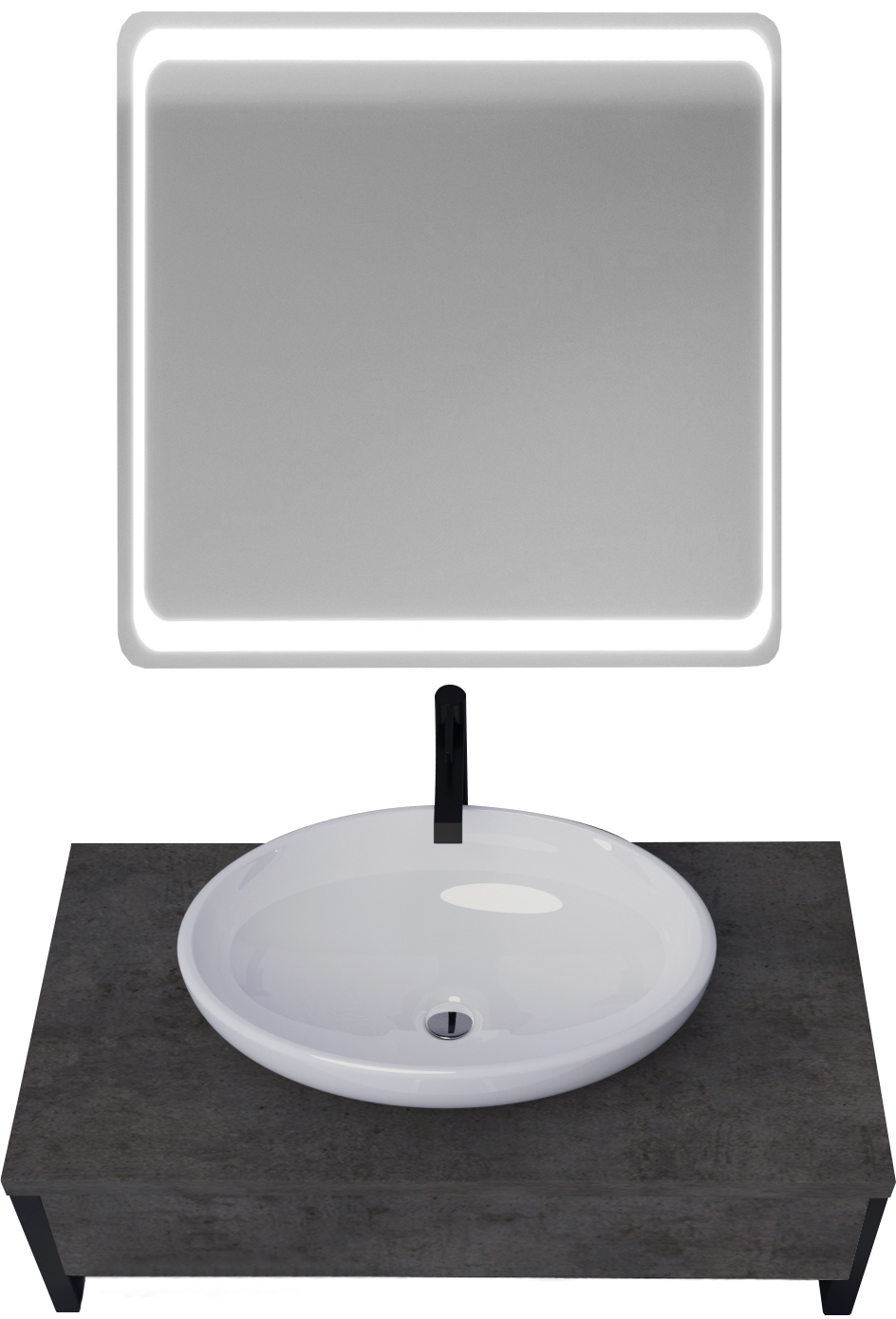 Мебель для ванной 1MarKa Grunge Loft 90 бетон темно-серый