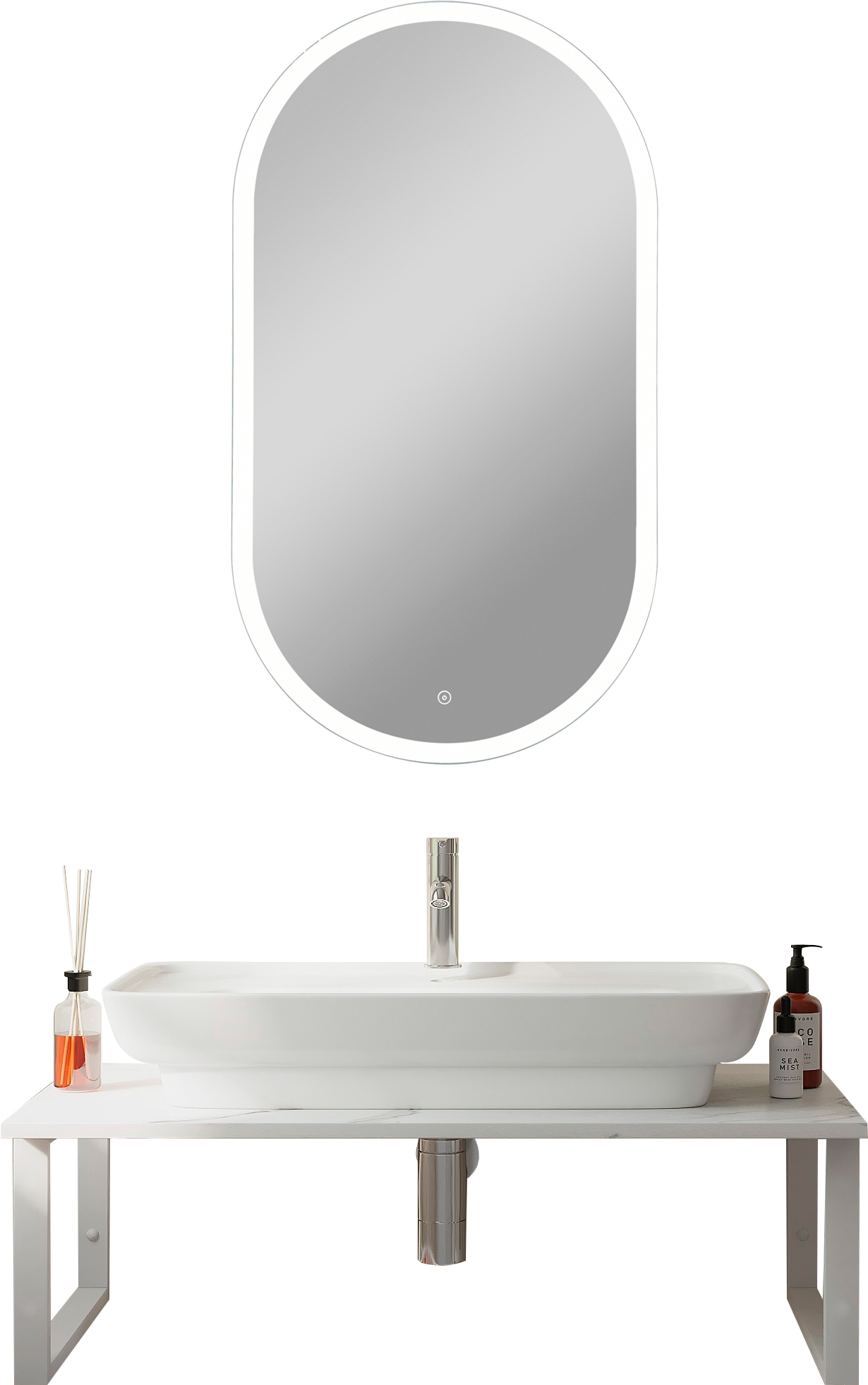 Мебель для ванной комнаты DIWO Элиста 100 белый мрамор, с раковиной Углич 0117 купить в Тамбове