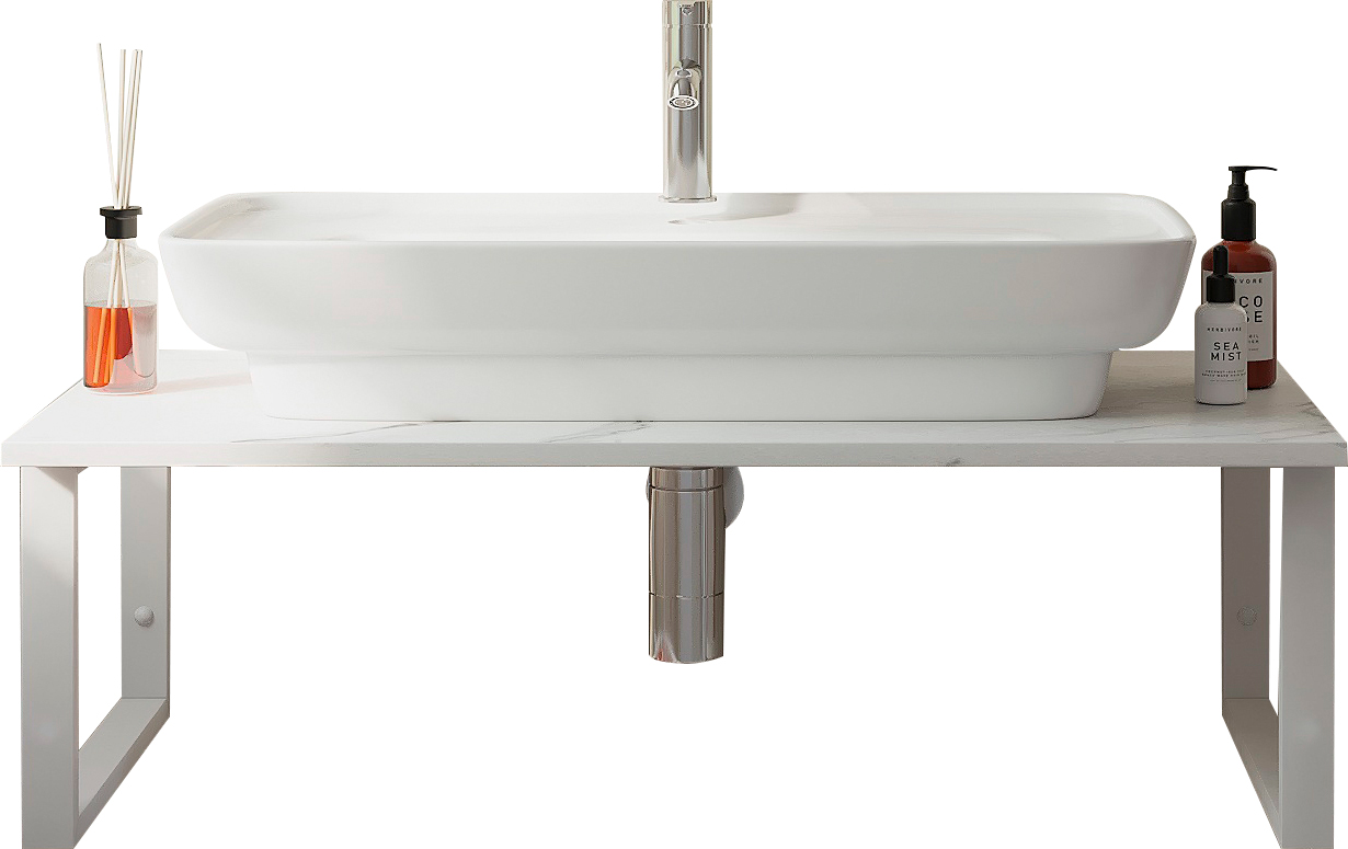 Мебель для ванной комнаты DIWO Элиста 100 белый мрамор, с раковиной Углич 0117 купить в Тамбове