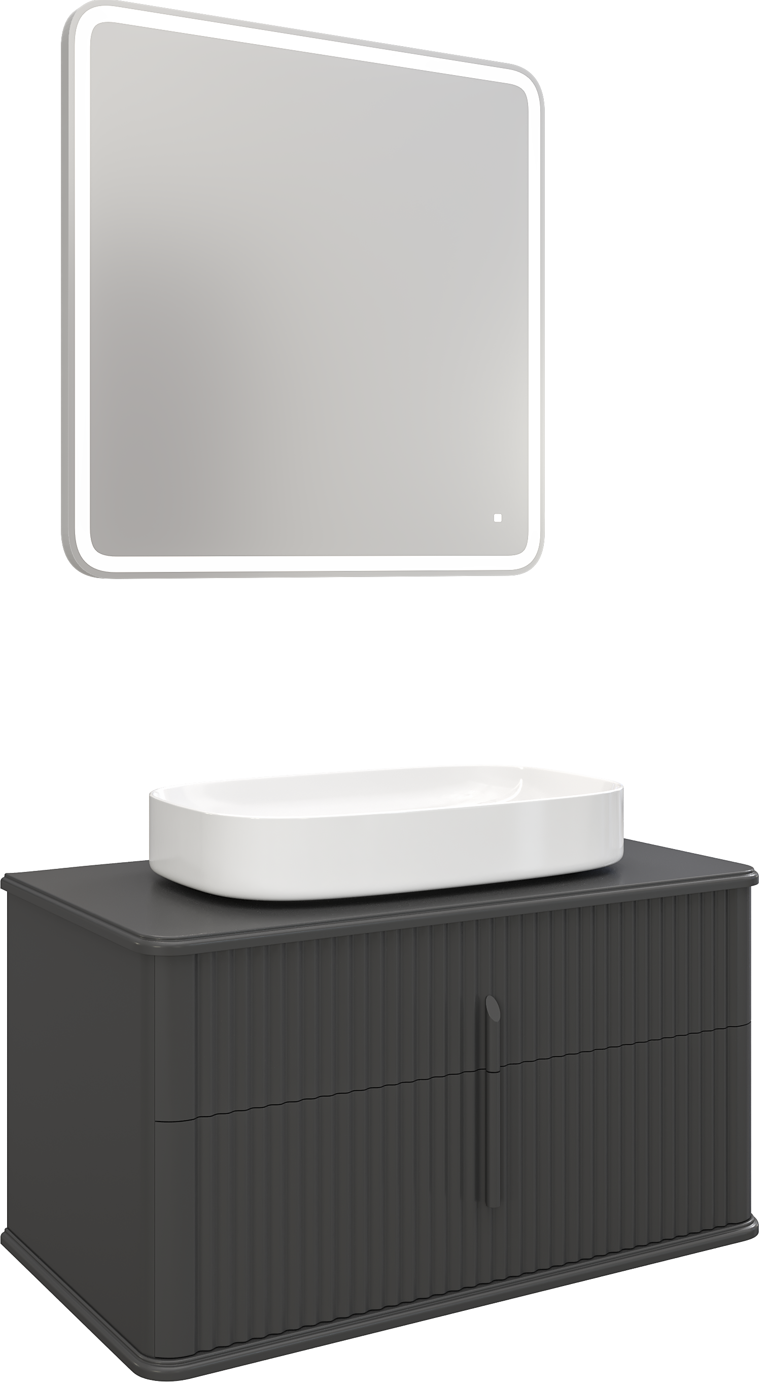 Мебель для ванной комнаты STWORKI Молде 95 антрацит, со столешницей