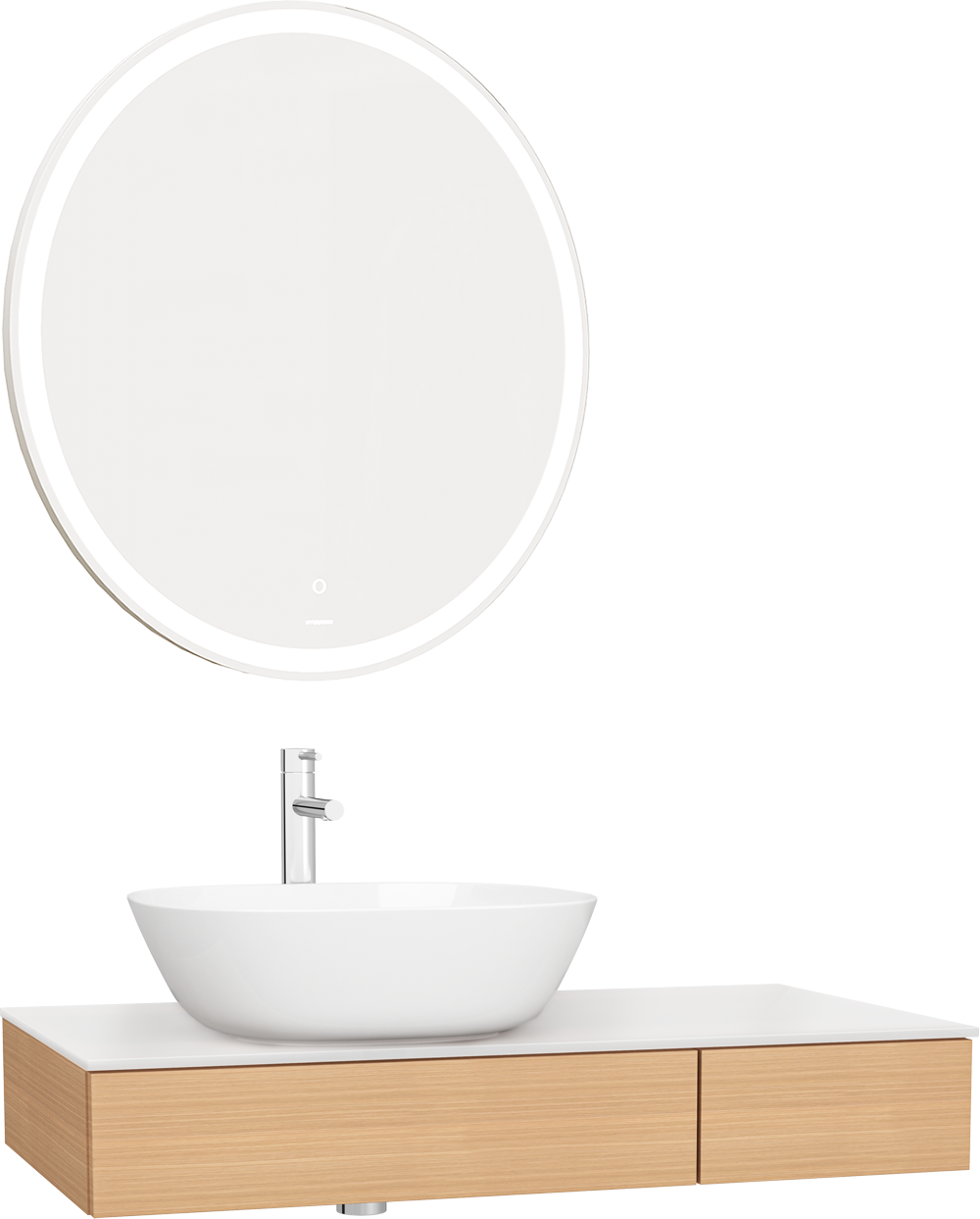 Мебель для ванной VitrA Origin 90 L, дуб, столешница белая