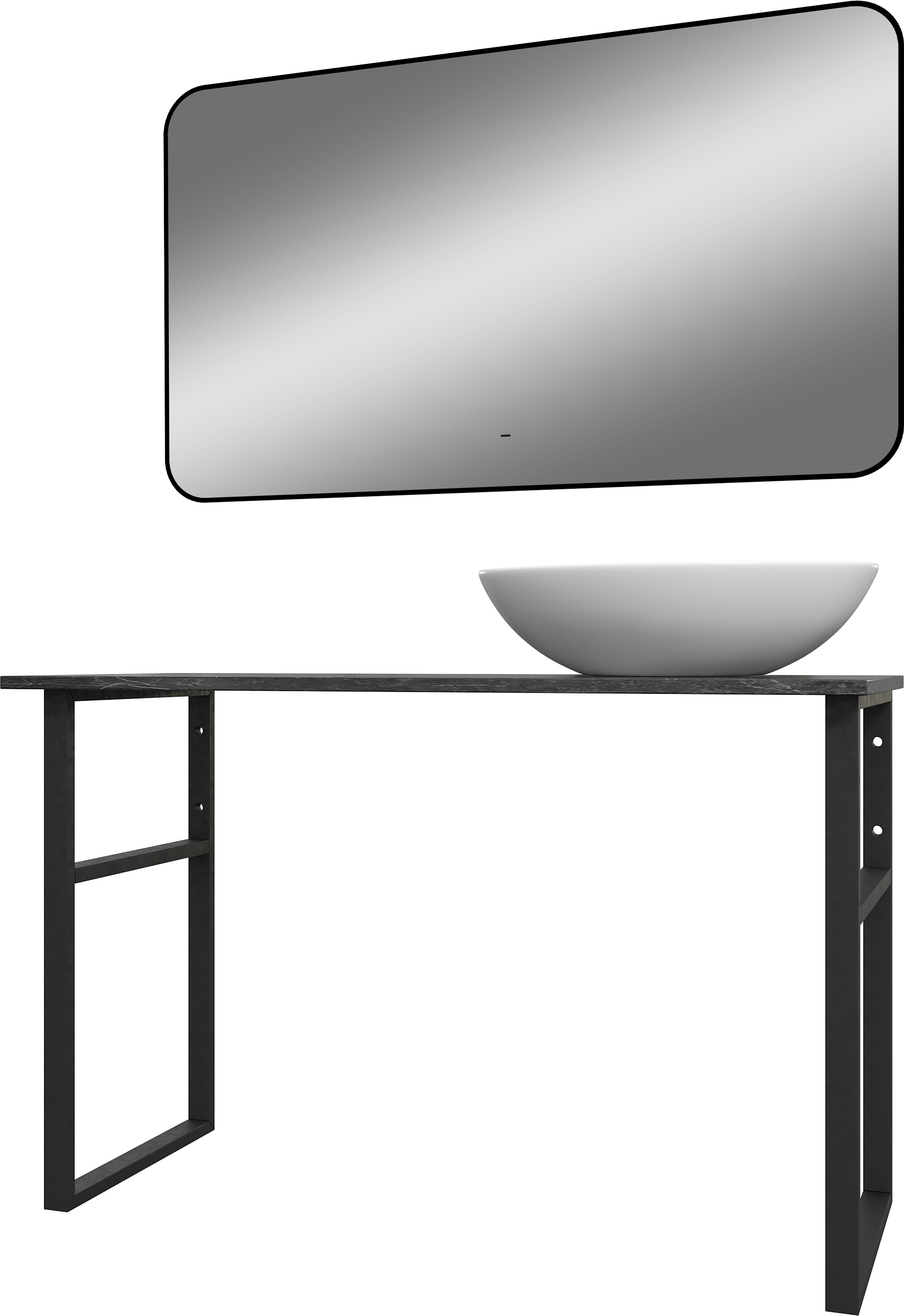 Мебель для ванной комнаты DIWO Элиста 120 чёрный мрамор, с раковиной Moduo 55 Leaf (комплект, гарнитур) купить в Тамбове