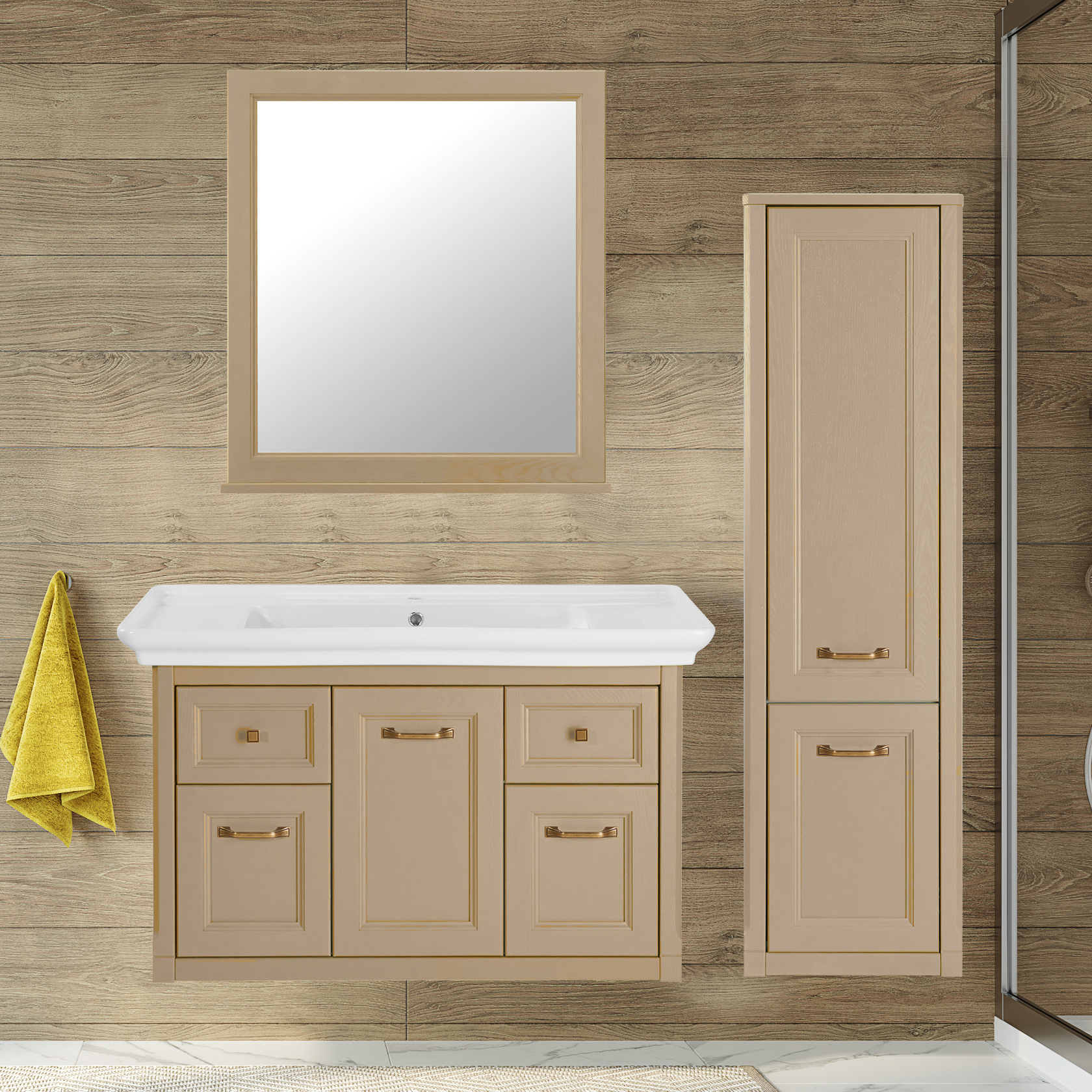 Мебель для ванной ASB-Woodline Толедо 105 капучино