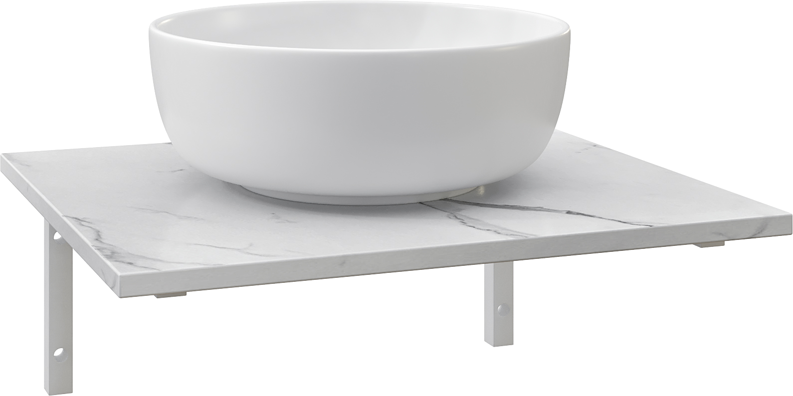 Мебель для ванной комнаты DIWO Элиста 60 белый мрамор, с раковиной Moduo 40 RING, в скандинавском стиле, овальная (гарнитур, мебель) купить в Тамбове