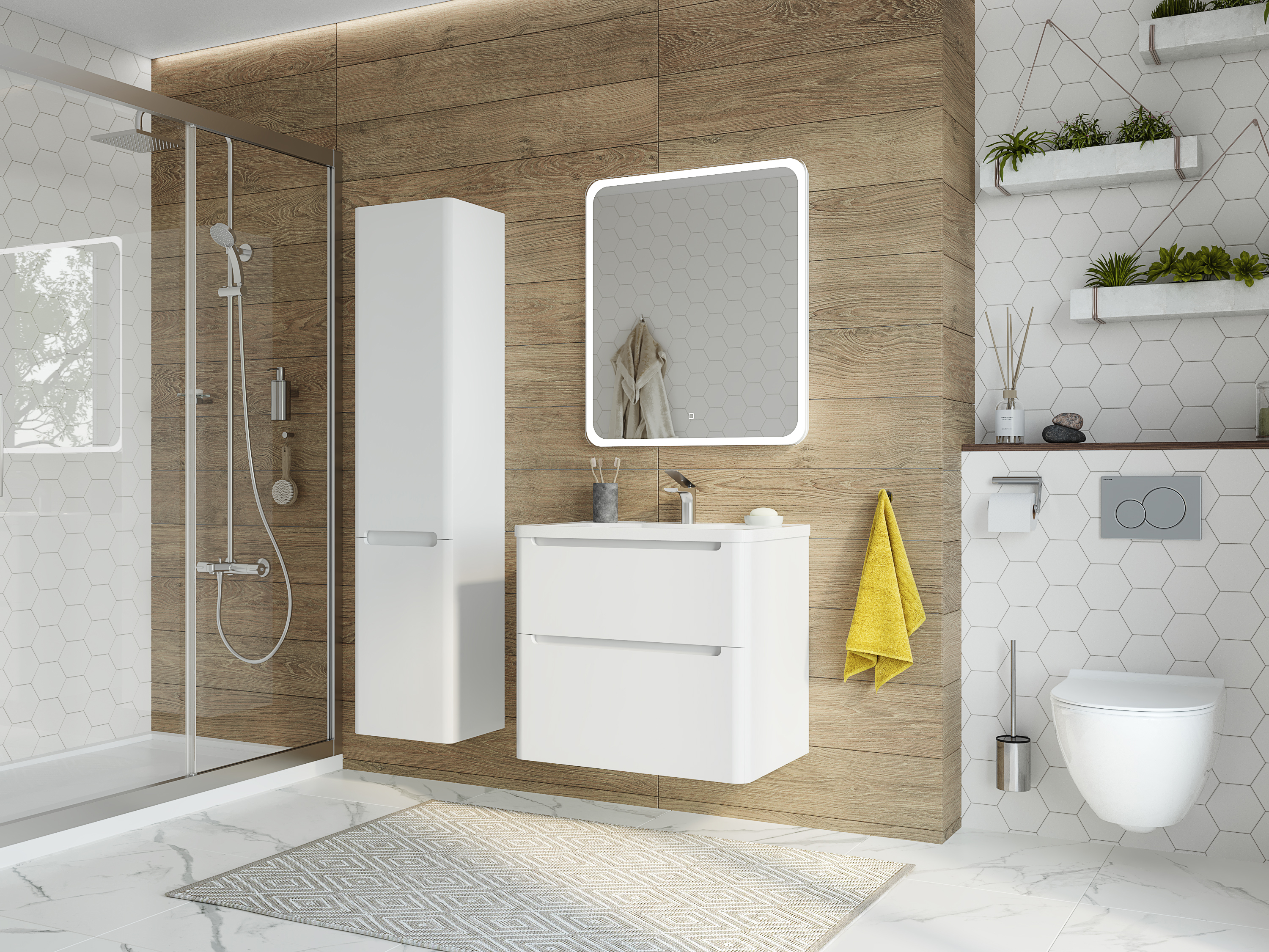 Зеркало-шкаф STWORKI Монтре 70 с подсветкой, сенсорное купить в Тамбове