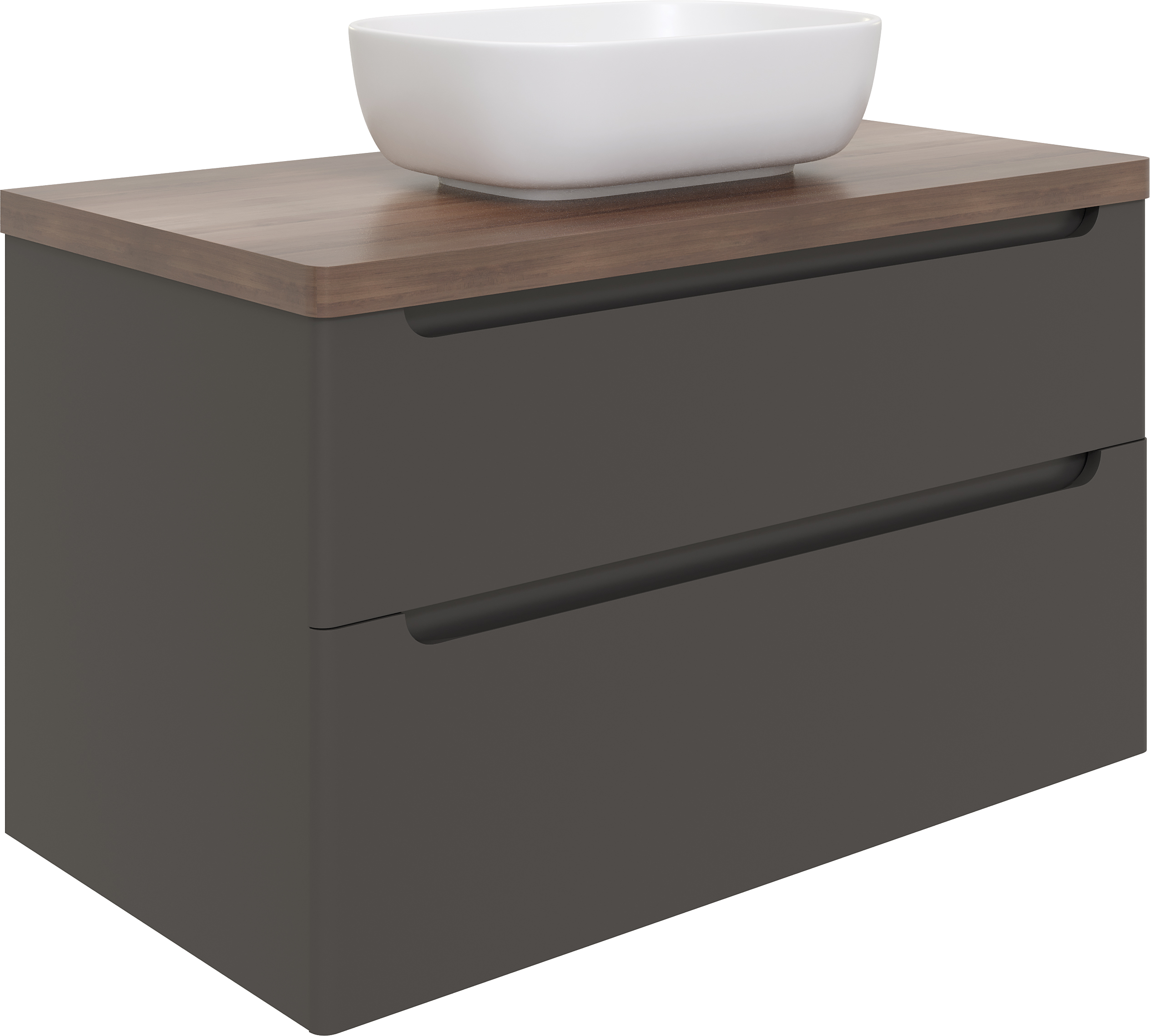 Мебель для ванной комнаты STWORKI Берген 100 серая с темной столешницей, раковина Moduo 50 Square купить в Тамбове
