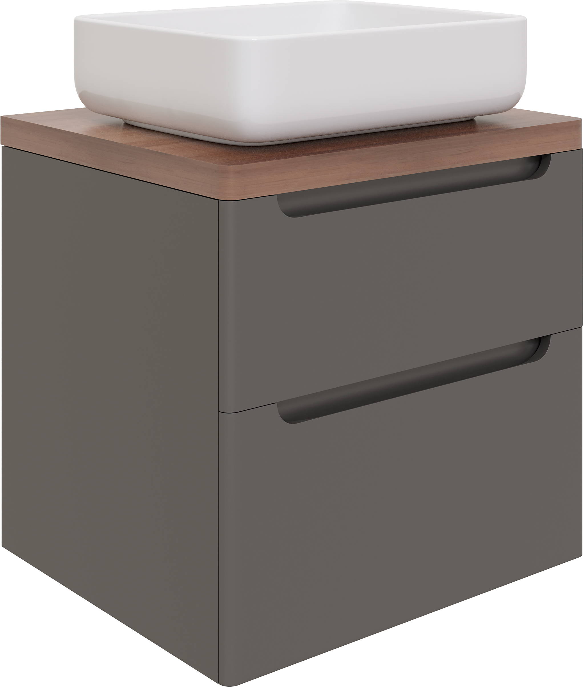 Мебель для ванной комнаты STWORKI Берген 60 серая со светлой столешницей купить в Тамбове