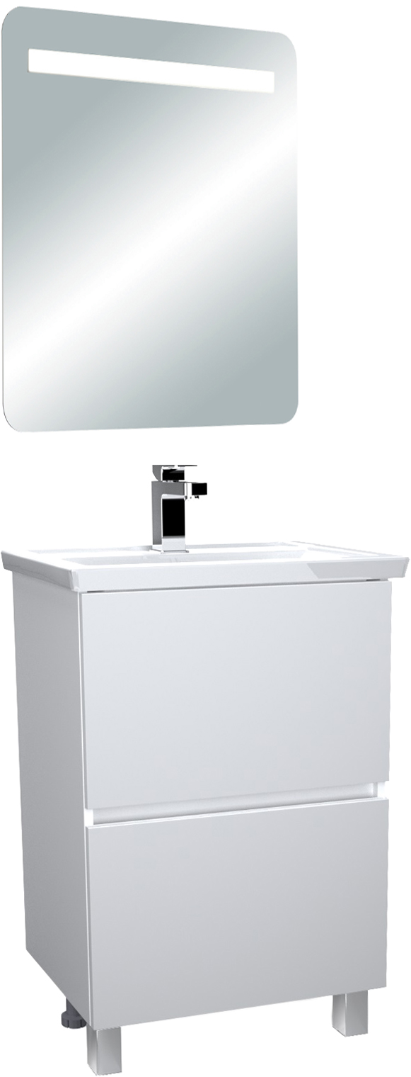 Мебель для ванной 1MarKa Aris 60Н напольная, белый глянец