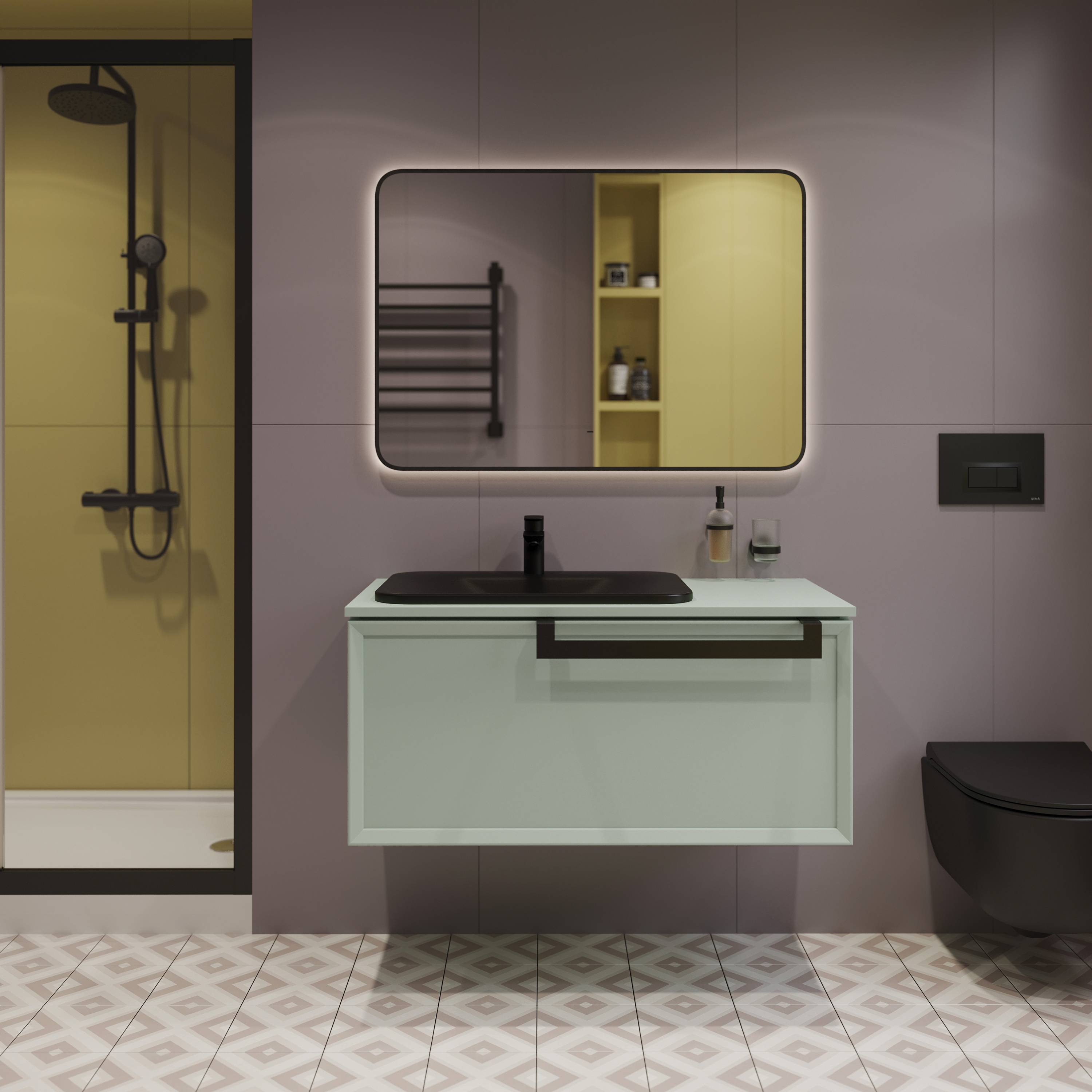 Мебель для ванной комнаты Belinza Enrika 100 зеленая