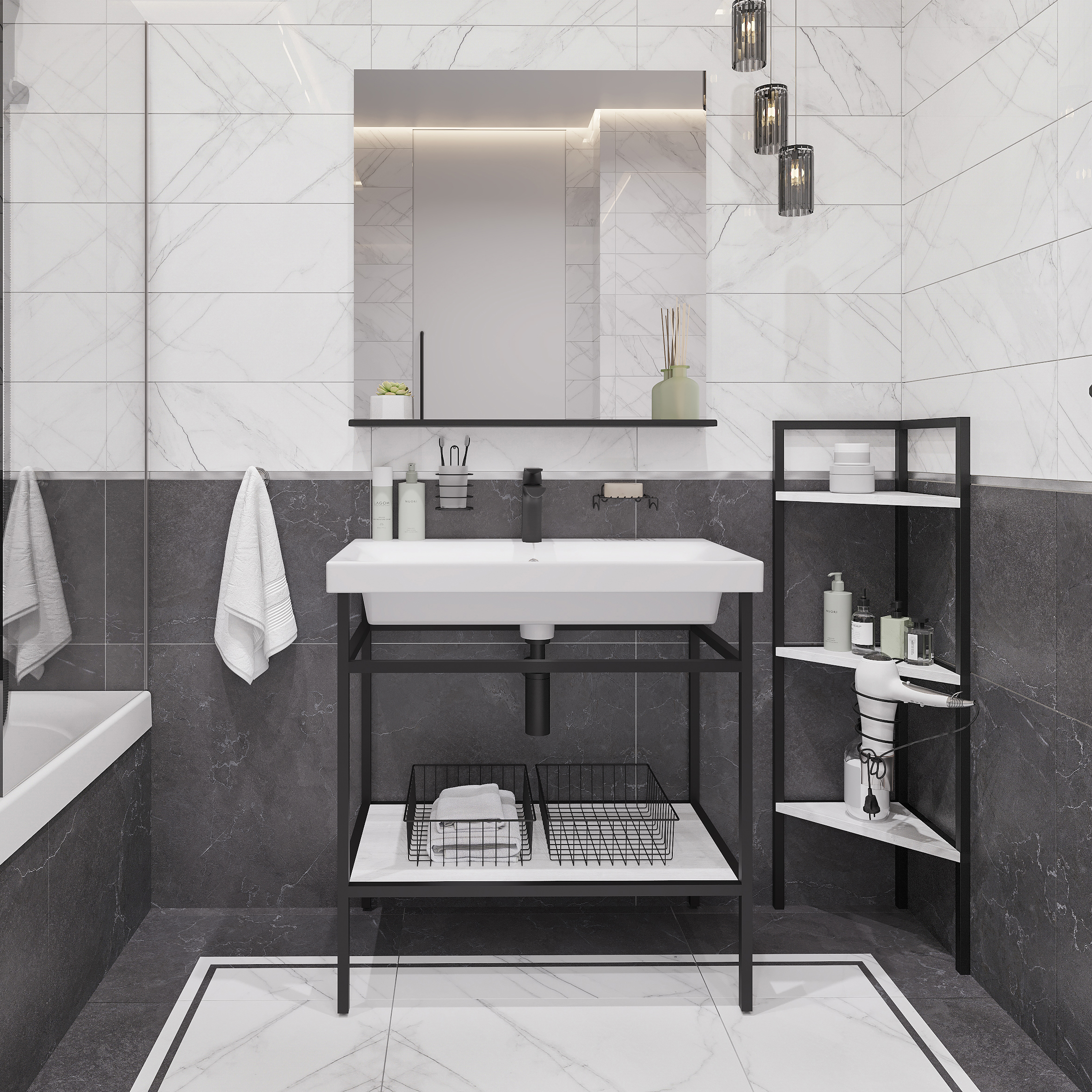 Мебель для ванной комнаты DIWO Смоленск 80 с раковиной Moduo 80