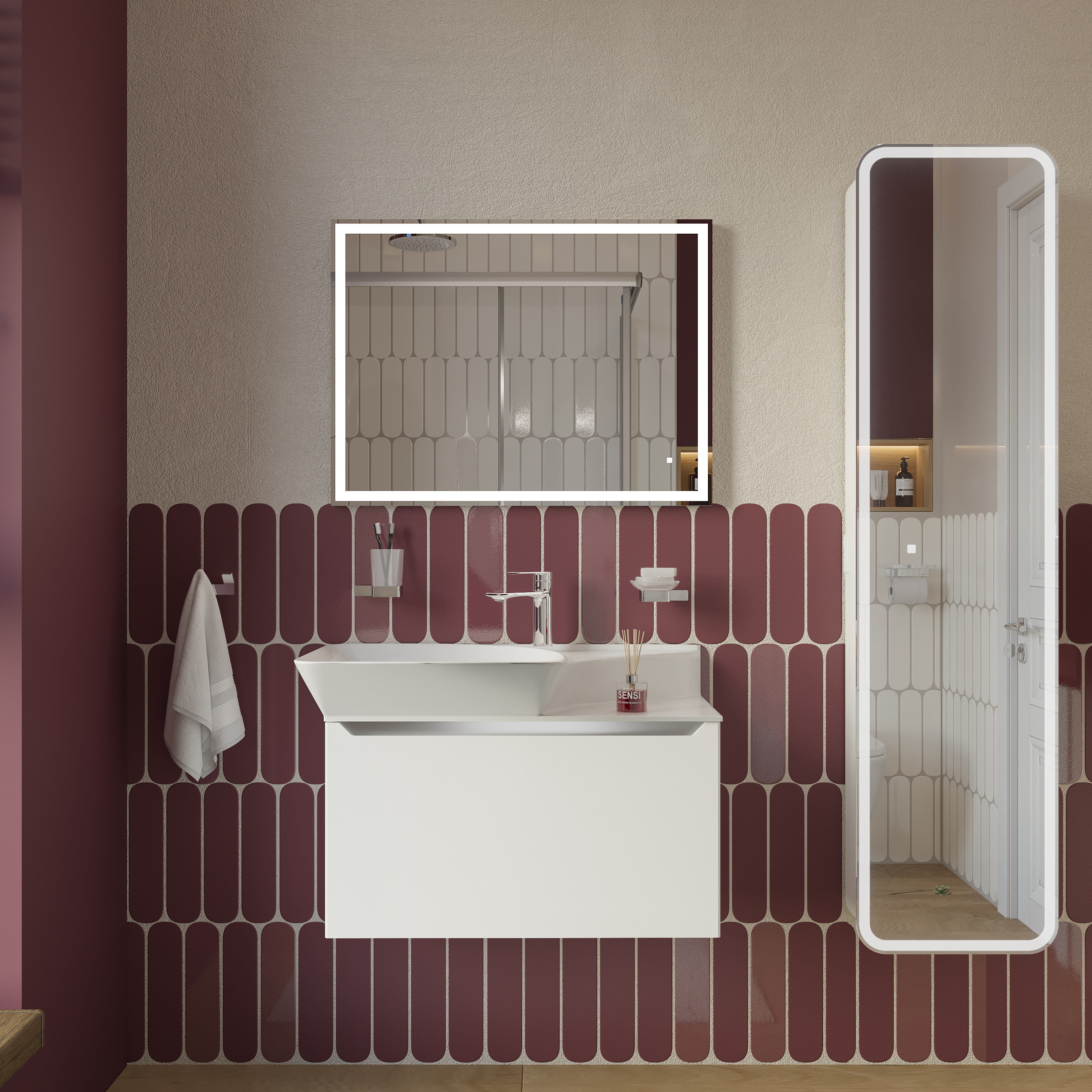 Мебель для ванной комнаты STWORKI Ши, 80, подвесная