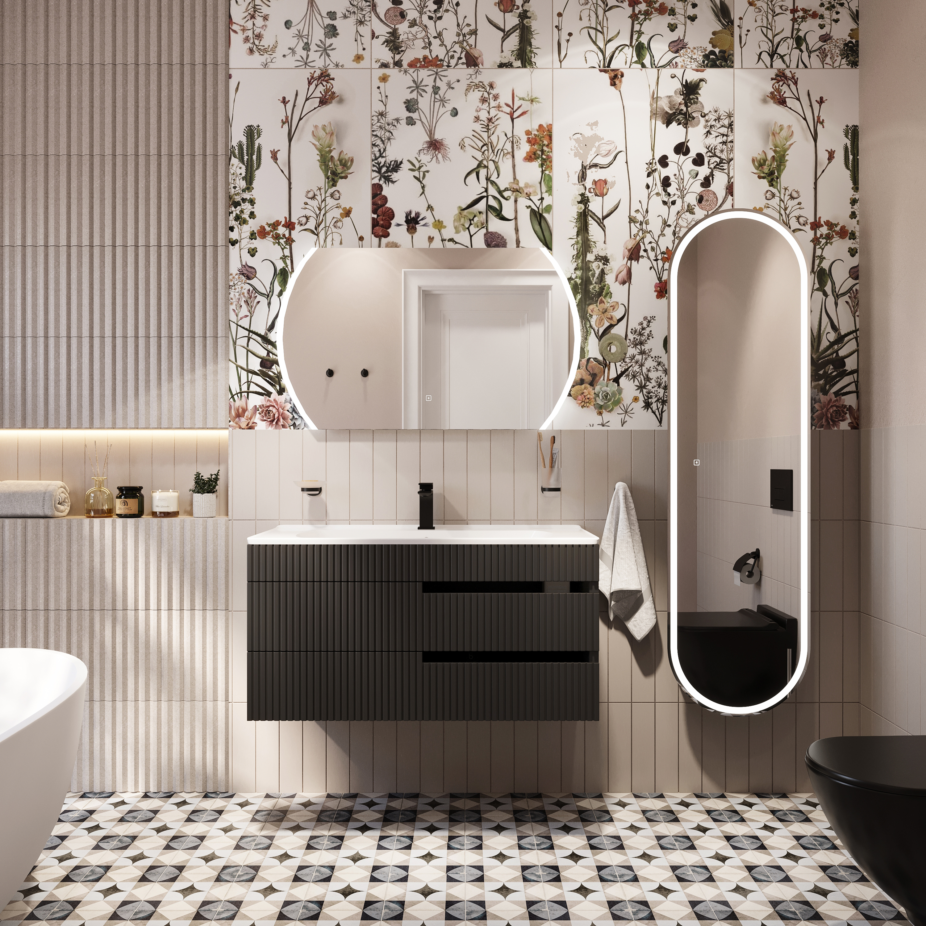 Мебель для ванной VOQ Drop 100 anthracite