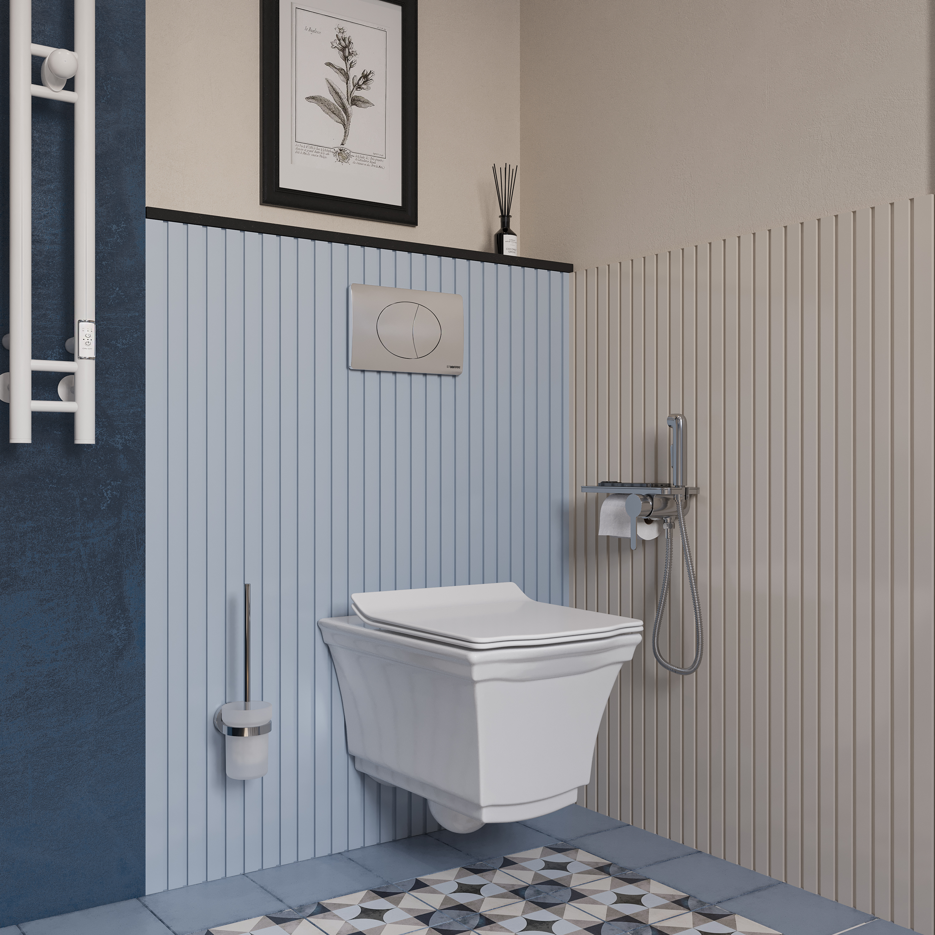 Гигиенический душ STWORKI Стокгольм HFSG35000 со смесителем, С ВНУТРЕННЕЙ ЧАСТЬЮ, хром, встраиваемый, настенный, латунь купить в Тамбове