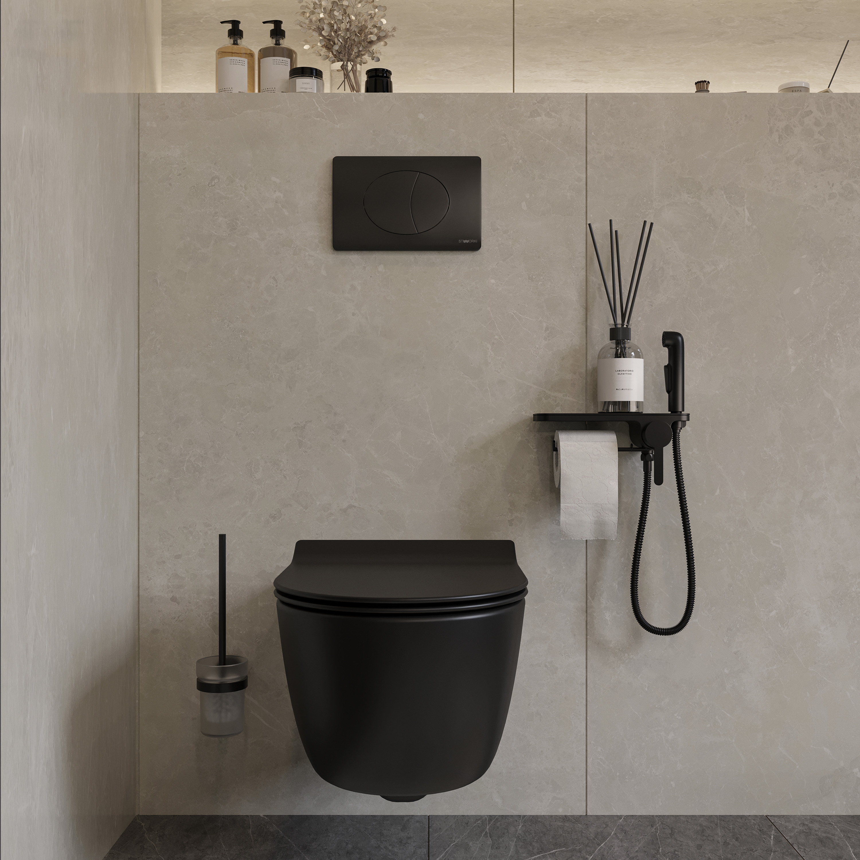 Гигиенический душ STWORKI Стокгольм HFSG35030 со смесителем, С ВНУТРЕННЕЙ ЧАСТЬЮ, черный купить в Тамбове