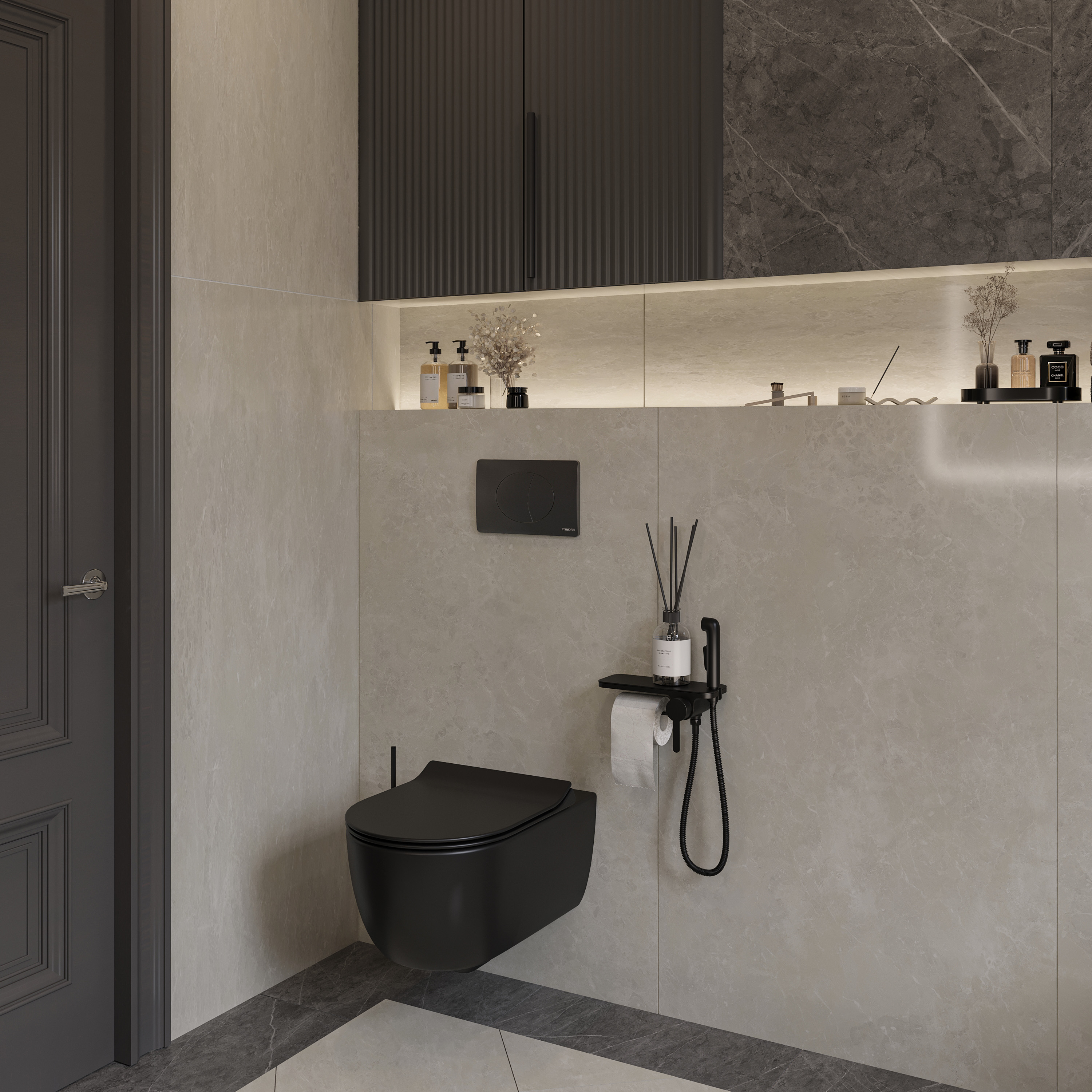 Гигиенический душ STWORKI Стокгольм HFSG35030 со смесителем, С ВНУТРЕННЕЙ ЧАСТЬЮ, черный купить в Тамбове