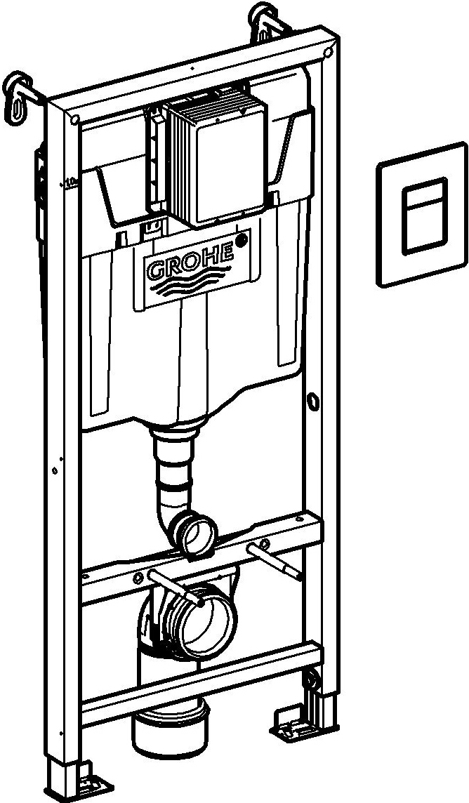 Комплект  Унитаз подвесной STWORKI Дублин Db-01UP безободковый, с микролифтом, подвесной, с прямым выпуском, фарфоровый + Система инсталляции для унитазов Grohe Rapid SL 38772001 3 в 1 с кнопкой смыва купить в Тамбове
