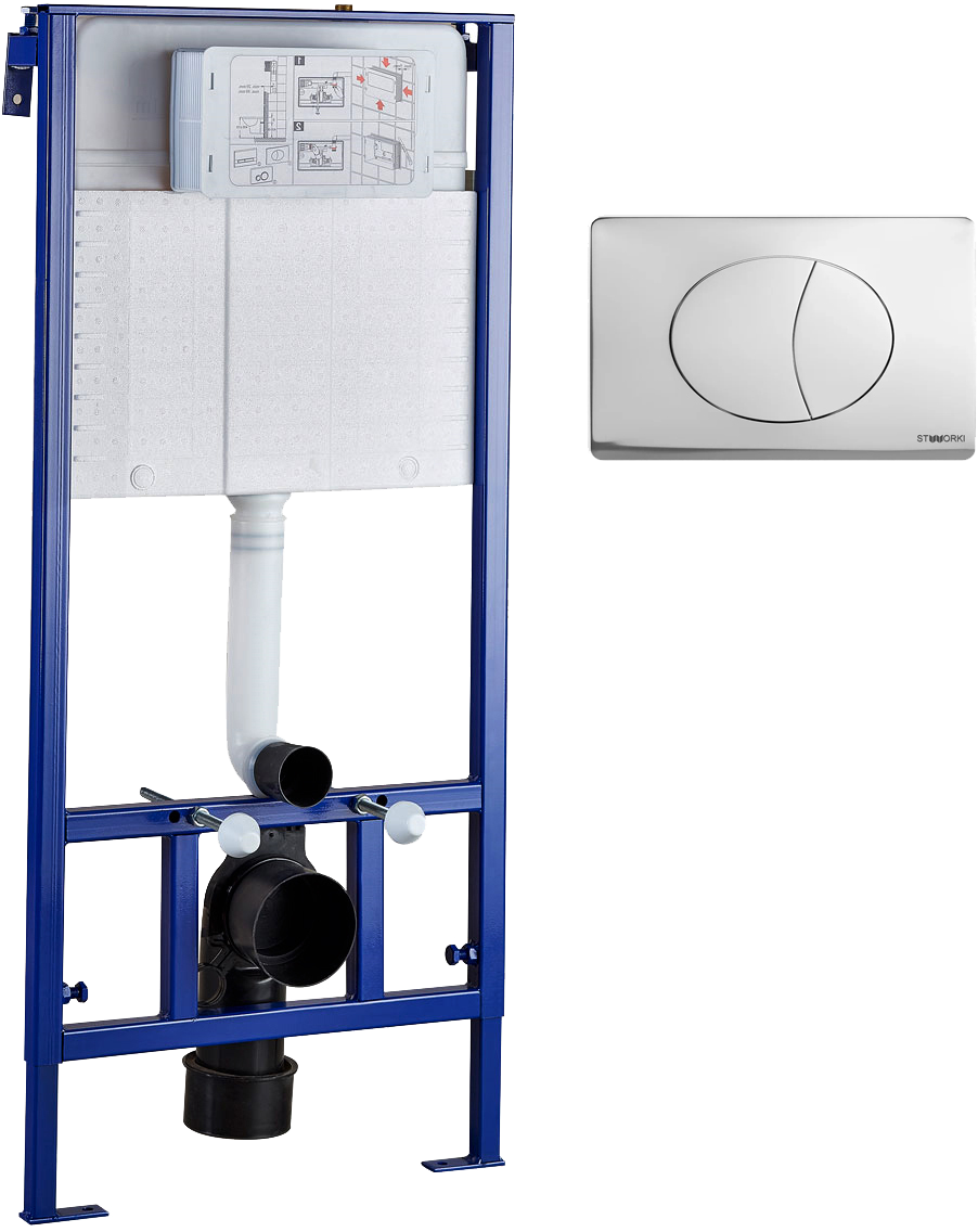 Комплект Инсталляция STWORKI 510162 + Кнопка 230823 цвет матовый хром купить в Тамбове