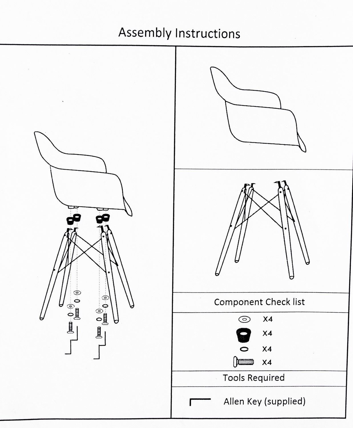 Стул Woodville Eames (PC-019) дерево