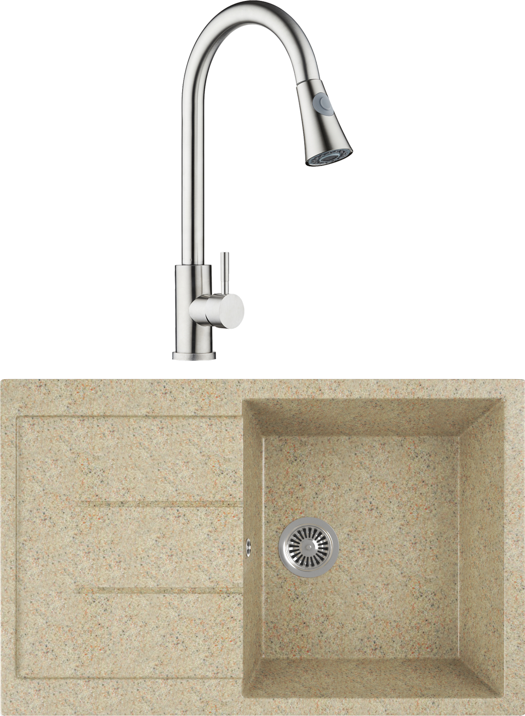 Комплект Мойка Domaci Бьелла + Смеситель Равенна D99-120st