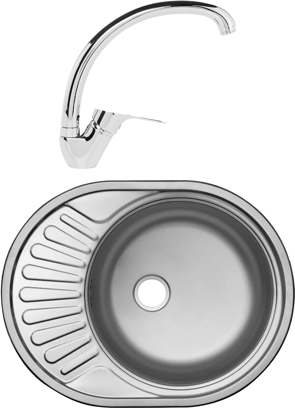 Комплект Мойка кухонная Domaci Равенна Rite DFA 577*447 (6) OT + Смеситель