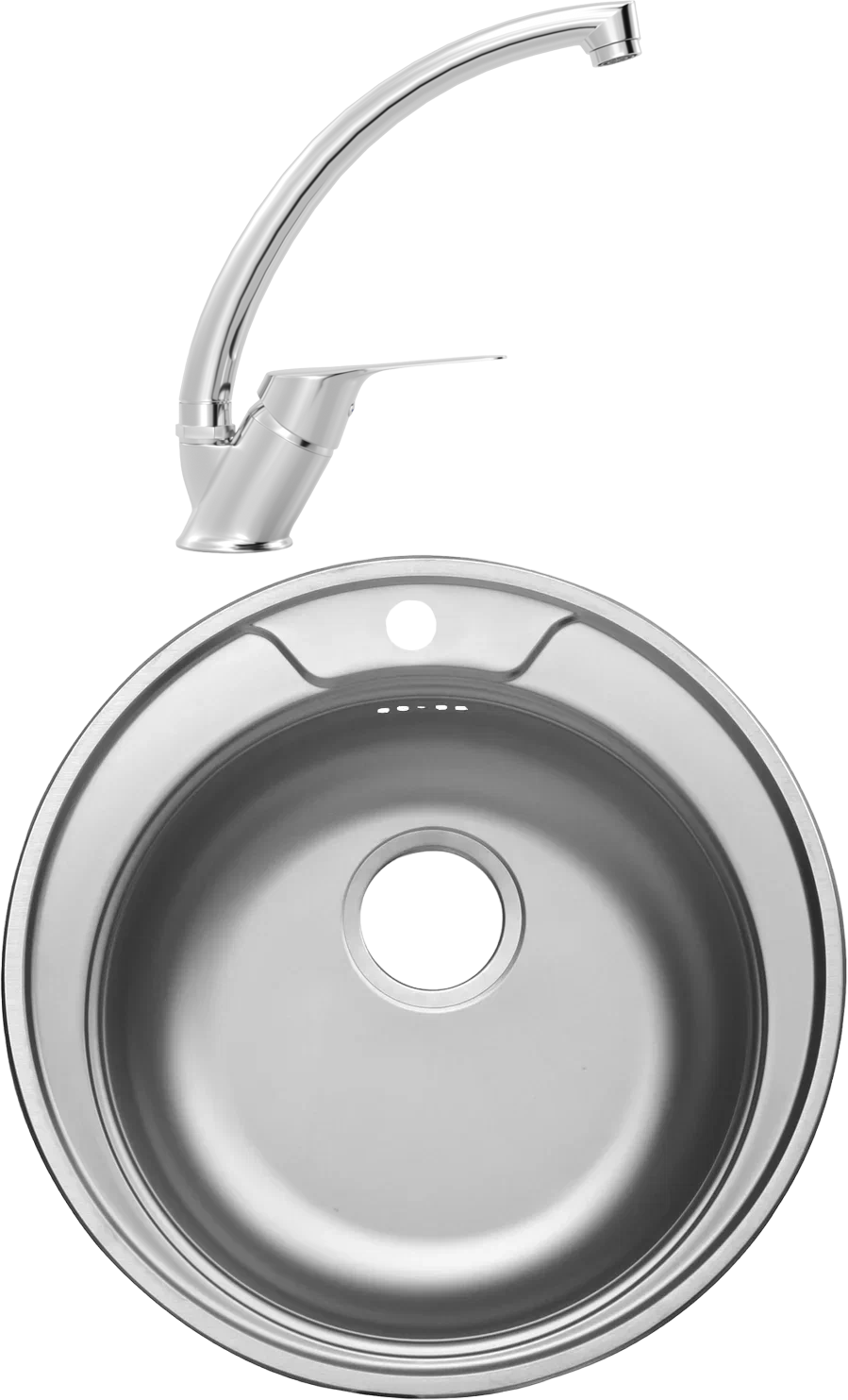 Комплект Мойка Domaci Равенна Rite DFA 500 (6) TG + Смеситель MEGA Mega MG-BMK016 хром