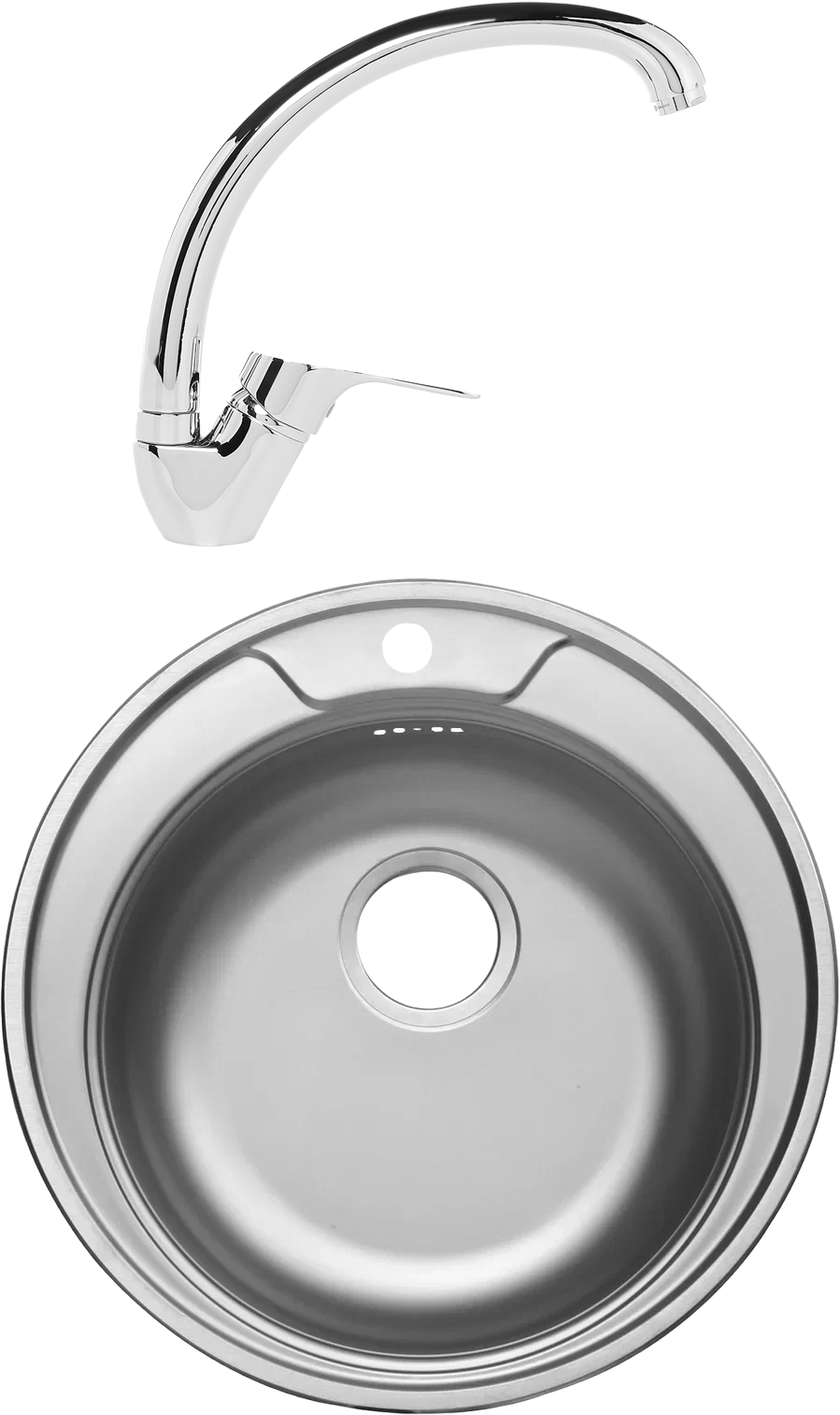 Комплект Мойка Domaci Равенна Rite DFA 500 (6) TG + Смеситель D45-002cr