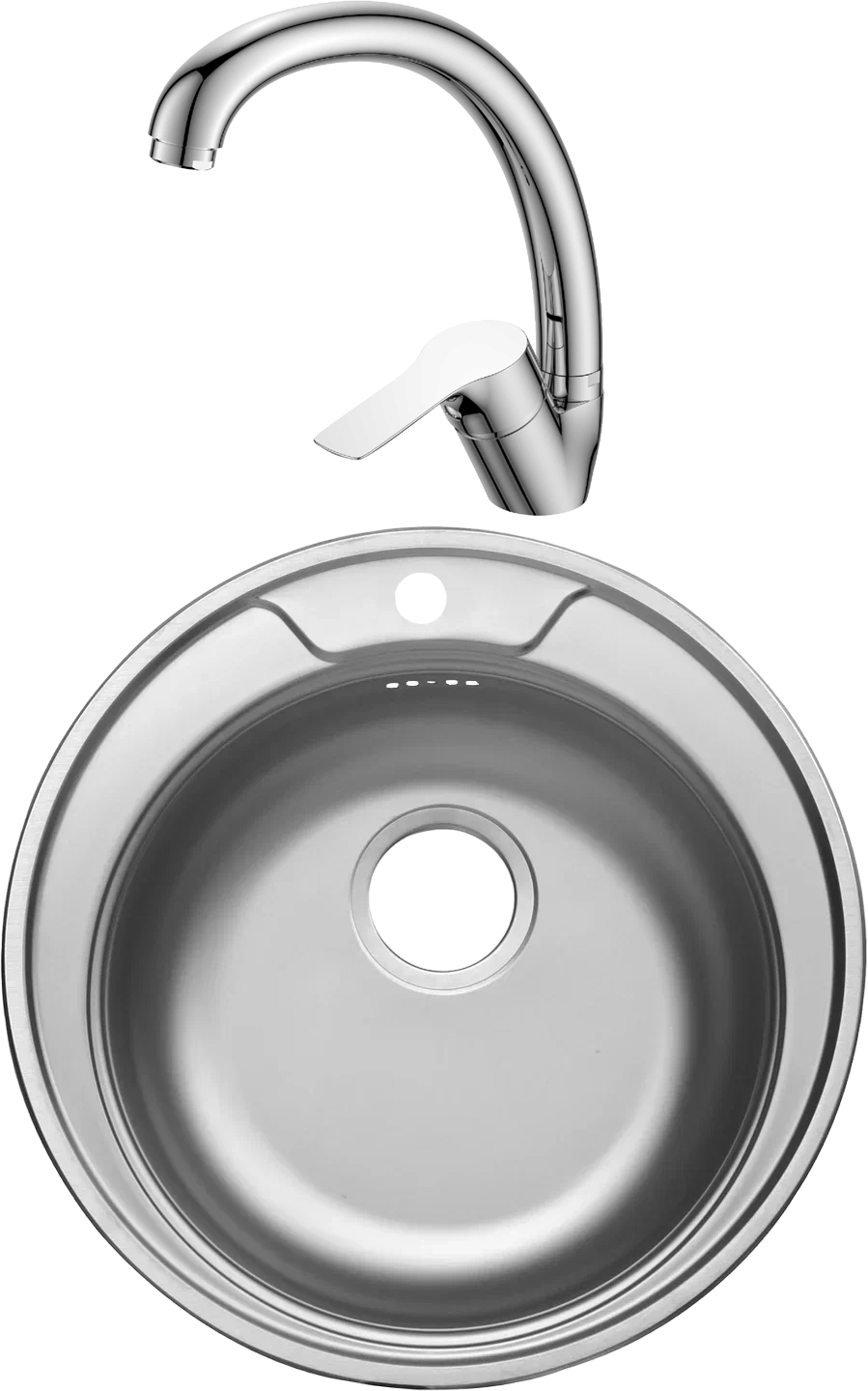 Комплект Мойка Domaci Равенна Rite DFA 500 (6) TG + Смеситель D45-002cr