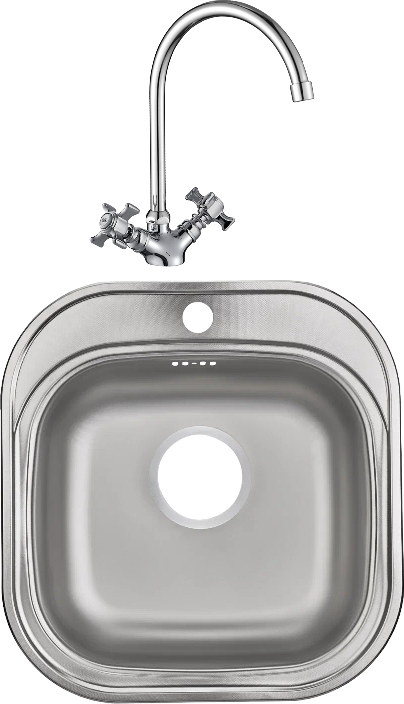 Комплект Мойка Domaci Равенна Lant DGA 465*488 (6) TG + Смеситель D1700000