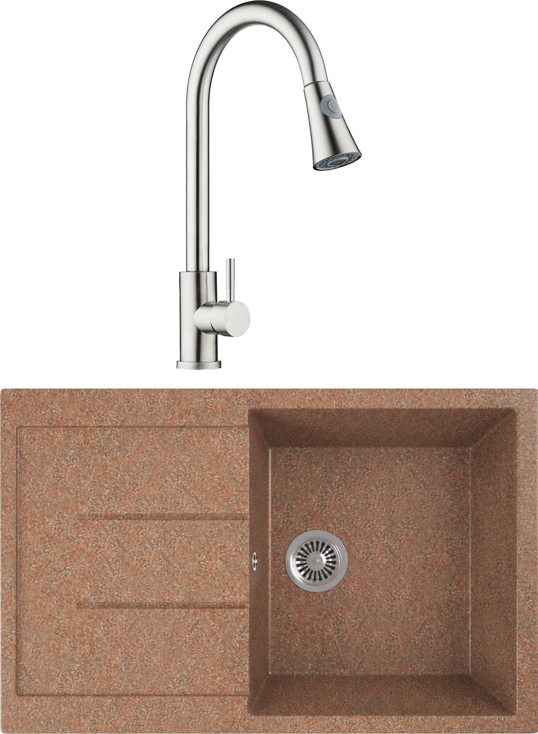 Комплект Мойка Domaci Бьелла + Смеситель Равенна D99-120st