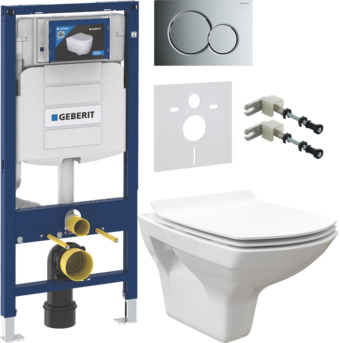 Комплект  Унитаз подвесной STWORKI Стокгольм Clean On DPL EO slim 63428 безободковый + 111.300.00.5 + 115.770.21.5 + 156.050.00.1 + 111.815.00.1