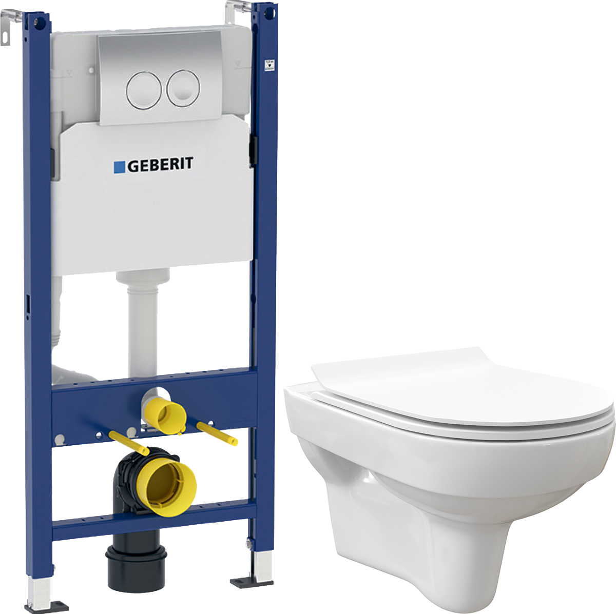 Комплект  Унитаз подвесной STWORKI Хельсинки Clean On DPL EO slim 63429 безободковый + Система инсталляции для унитазов Geberit Duofix UP100 458.124.21.1S с кнопкой смыва хром