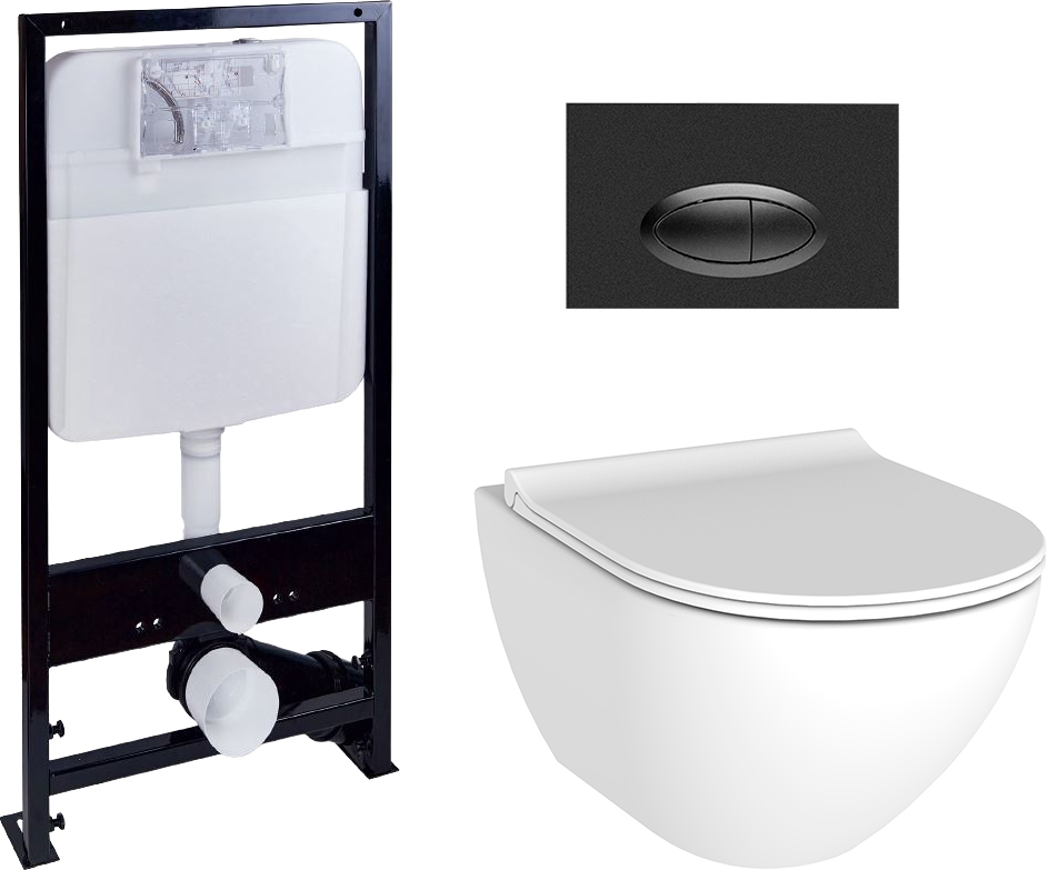 Комплект Унитаз подвесной STWORKI Merlingen + Система инсталляции EWRIKA ProLT 0026-2020 + Кнопка смыва EWRIKA 0054