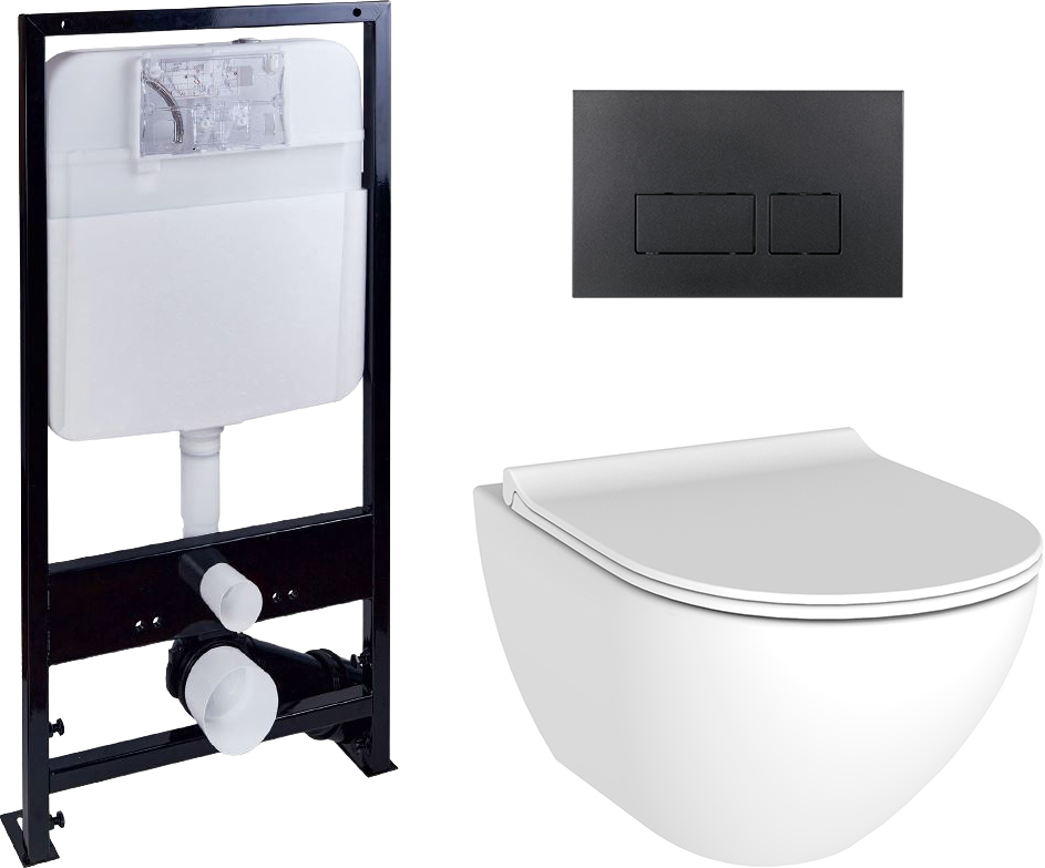 Комплект Унитаз подвесной STWORKI Merlingen + Система инсталляции EWRIKA ProLT 0026-2020 + Кнопка смыва EWRIKA 0044