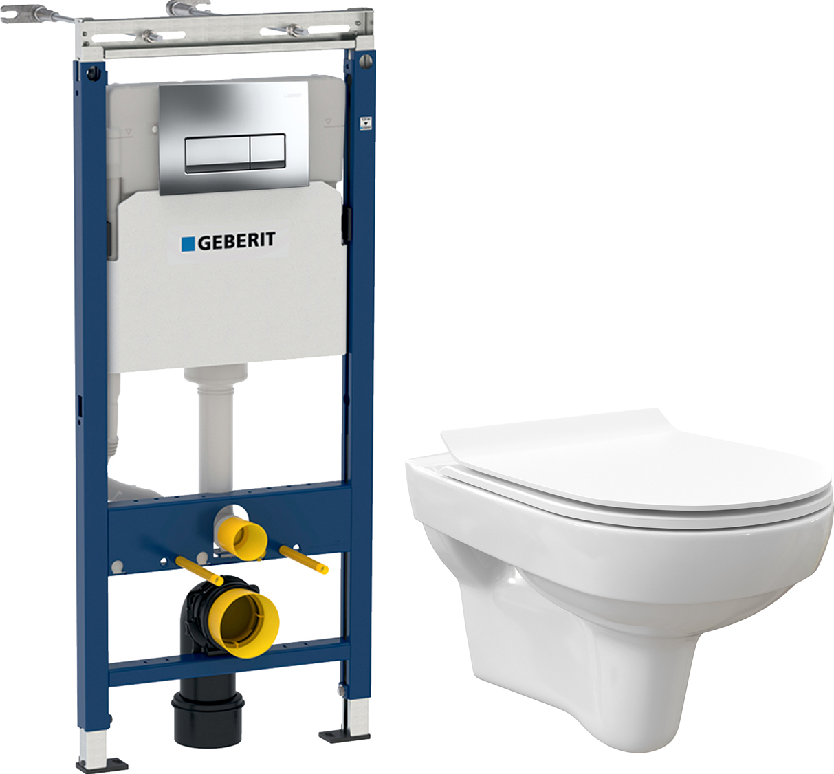 Комплект  Унитаз подвесной STWORKI Хельсинки Clean On DPL EO slim 63429 безободковый + Система инсталляции для унитазов Geberit Duofix Платтенбау 458.