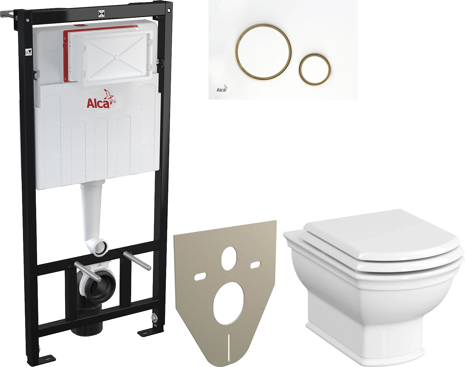 Комплект  Унитаз подвесной VitrA Valarte 7805B003-0075 с крышкой + Система инсталляции AM101/1120-001 + Кнопка смыва AlcaPlast THIN M775 + Шумоизоляционная панель