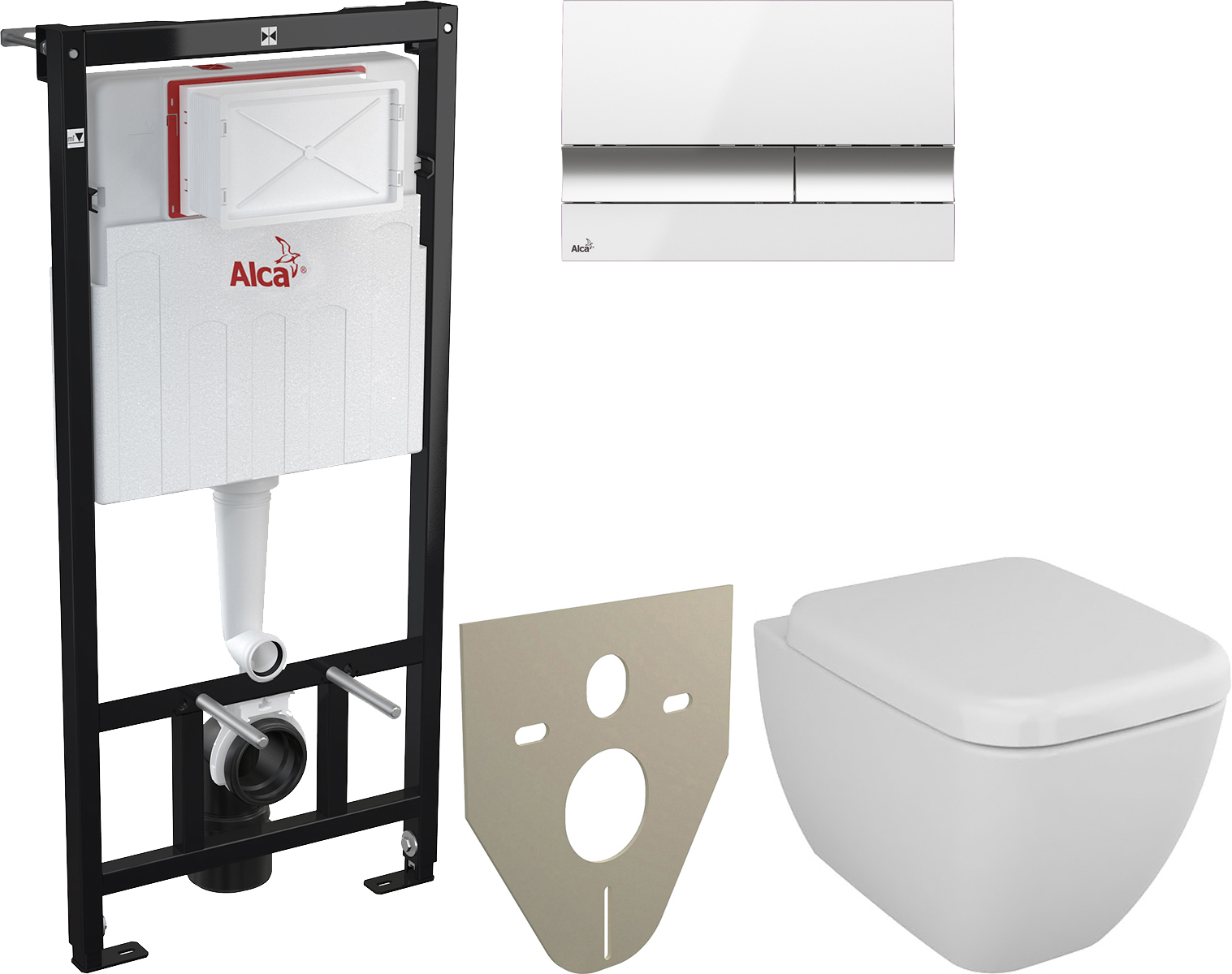 Комплект  Унитаз подвесной VitrA Shift 7742B003-0075 с крышкой + Система инсталляции AlcaPlast AM101/1120-4:1RS M1720-1