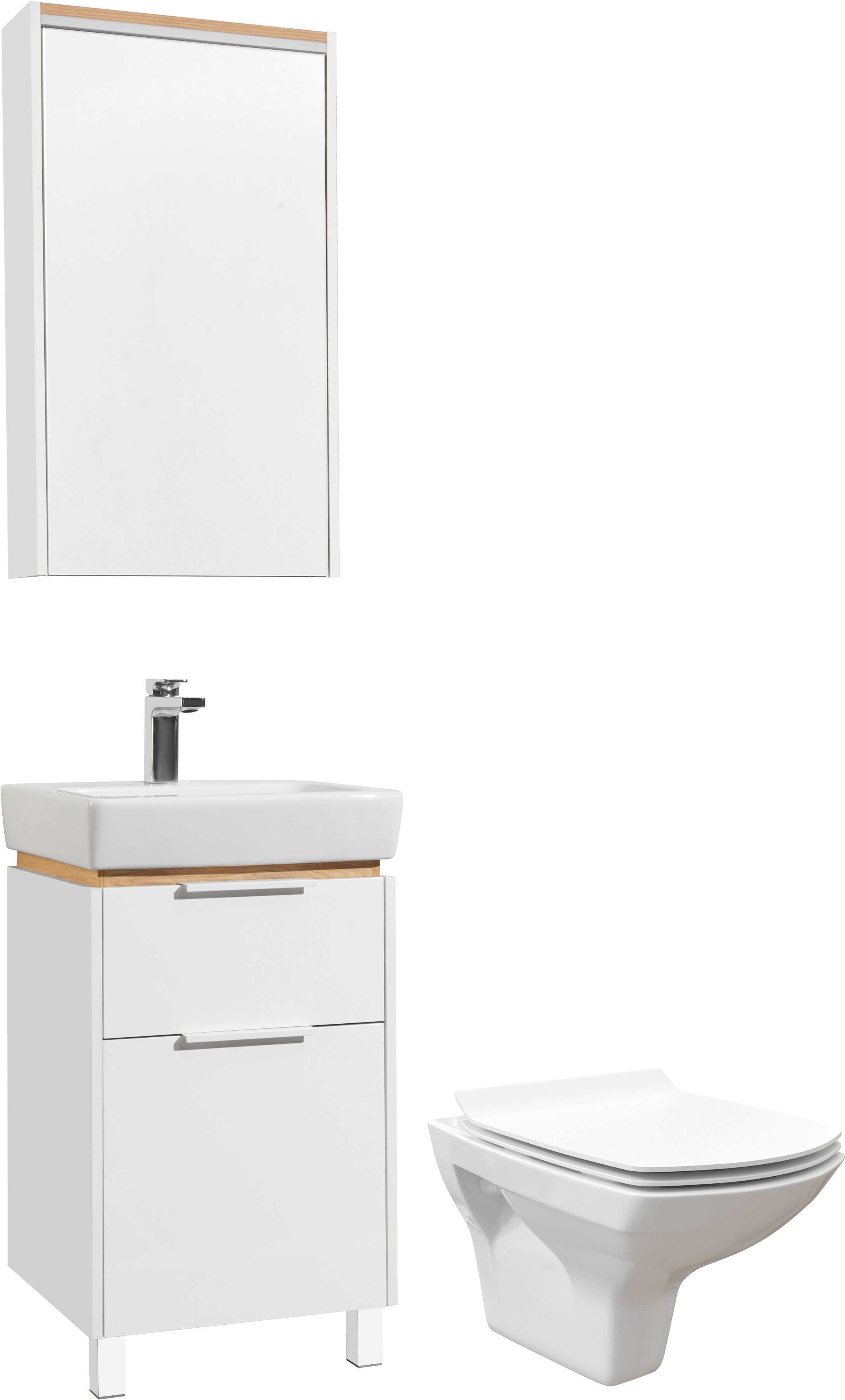 Комплект  Унитаз подвесной STWORKI Стокгольм Clean On DPL EO slim 63428 безободковый + Мебель для ванной STWORKI Дублин 50