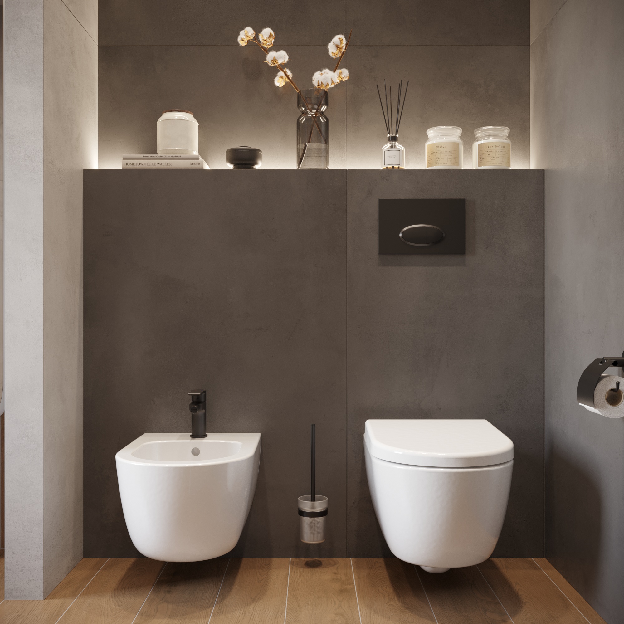 Комплект Унитаз подвесной BOCCHI V-Tondo 1416-001-0129 белый глянцевый + Крышка A0301-001 с микролифтом + Инсталляция STWORKI 510162 + Кнопка 230822 хром глянцевый + Биде 1487-001-0120 + Инсталляция AlcaPlast A105 /1120