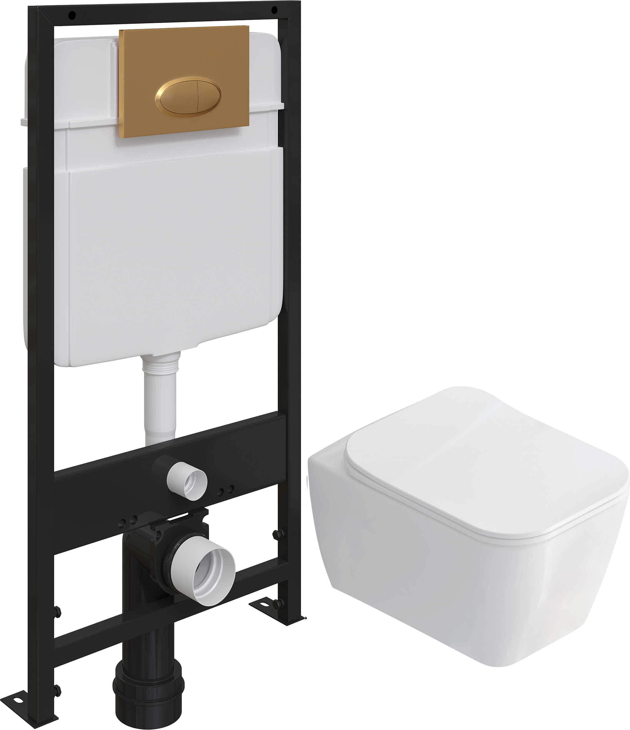 Комплект 3 в 1 Унитаз подвесной STWORKI Монтре SETK3204-2616 + Инсталляция EWRIKA ProLT 0026-2020 + Кнопка 0053