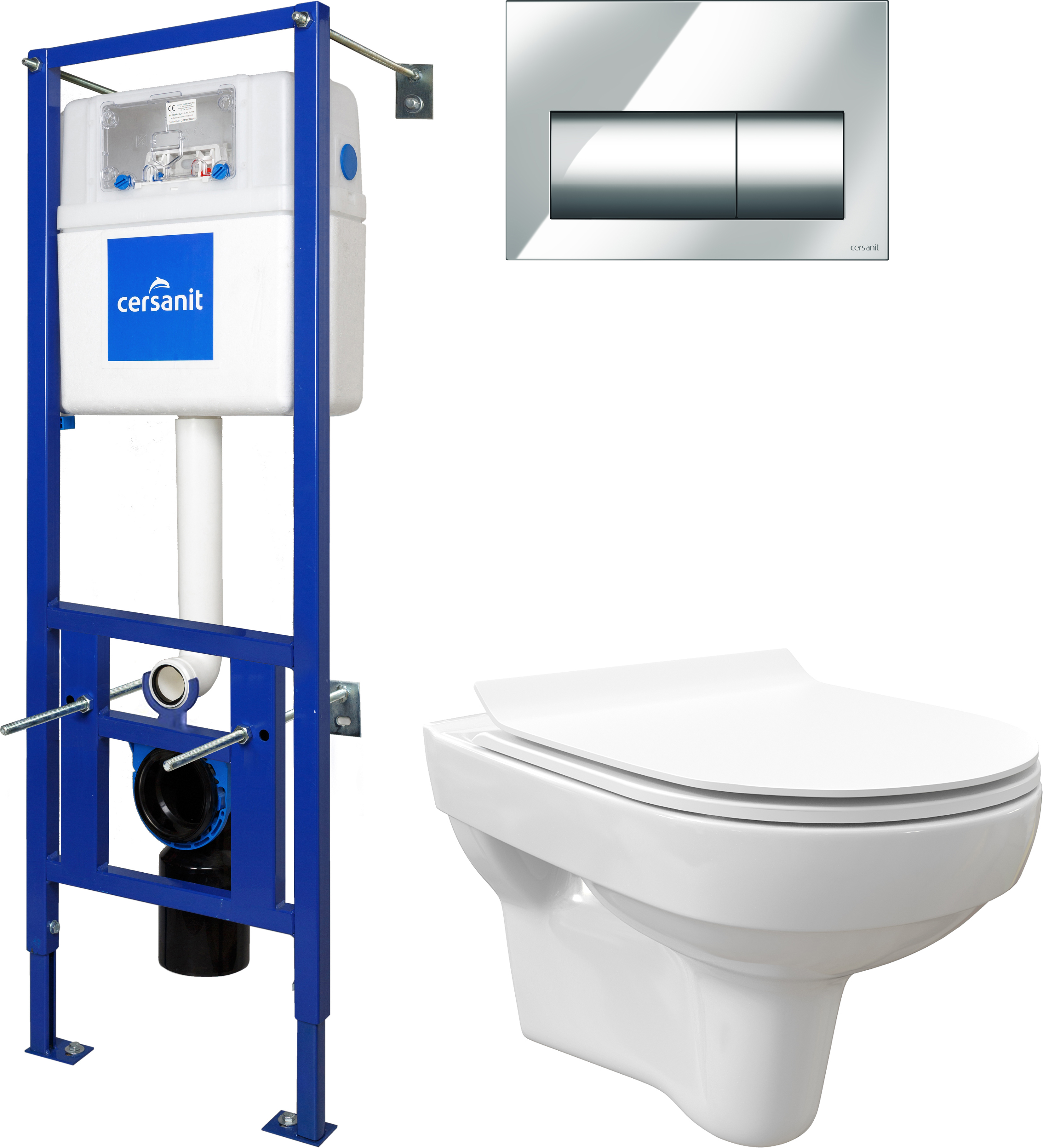 Комплект  Унитаз подвесной STWORKI Хельсинки Clean On DPL EO slim 63429 безободковый + Система инсталляции для унитазов Cersanit Link Pro + Кнопка смы