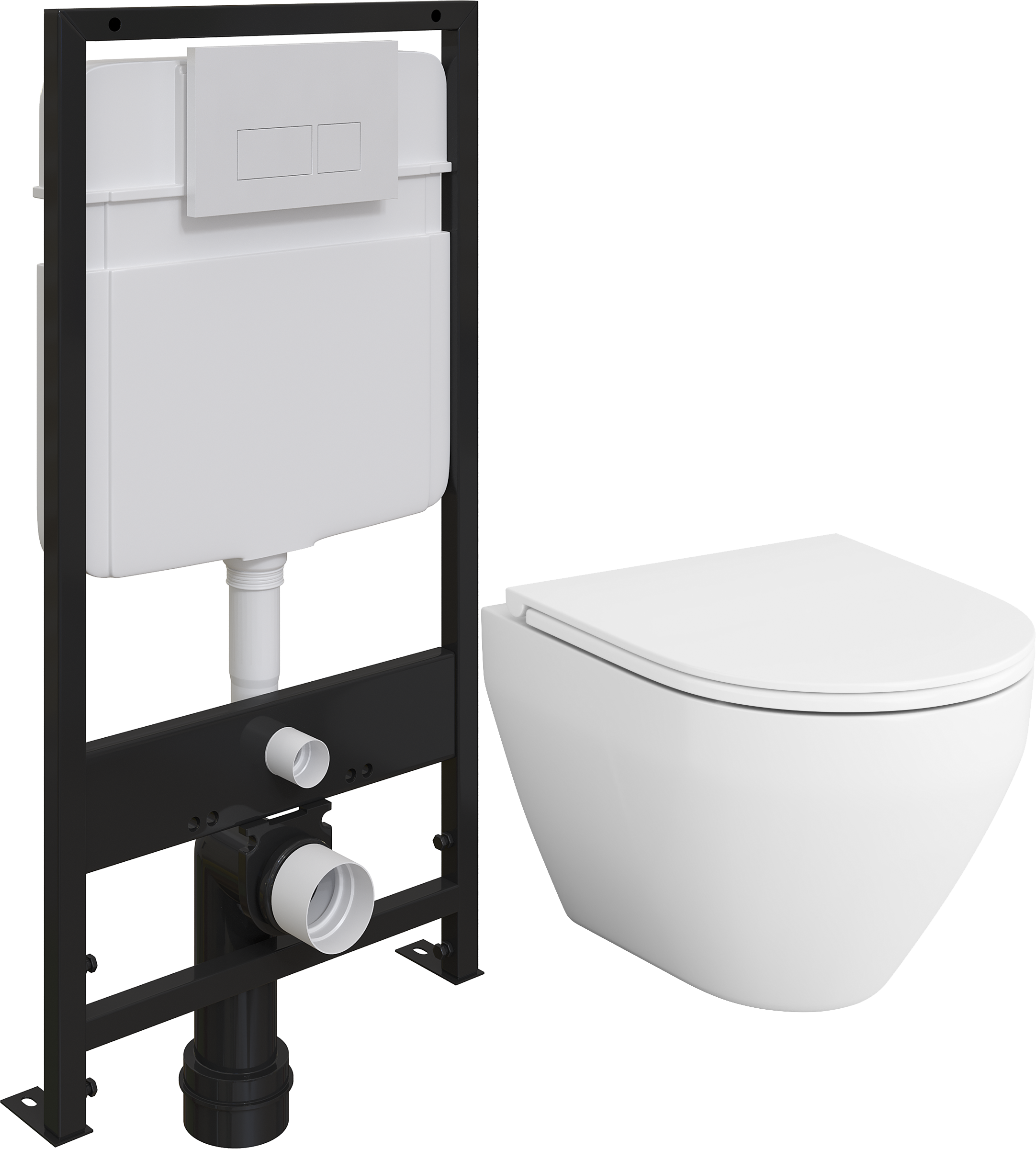 Комплект Унитаз подвесной AM.PM Spirit V2.0 FlashClean  с микролифтом + Система инсталляции для унитазов EWRIKA ProLT 0026-2020 + Кнопка смыва EWRIKA 0042 белая