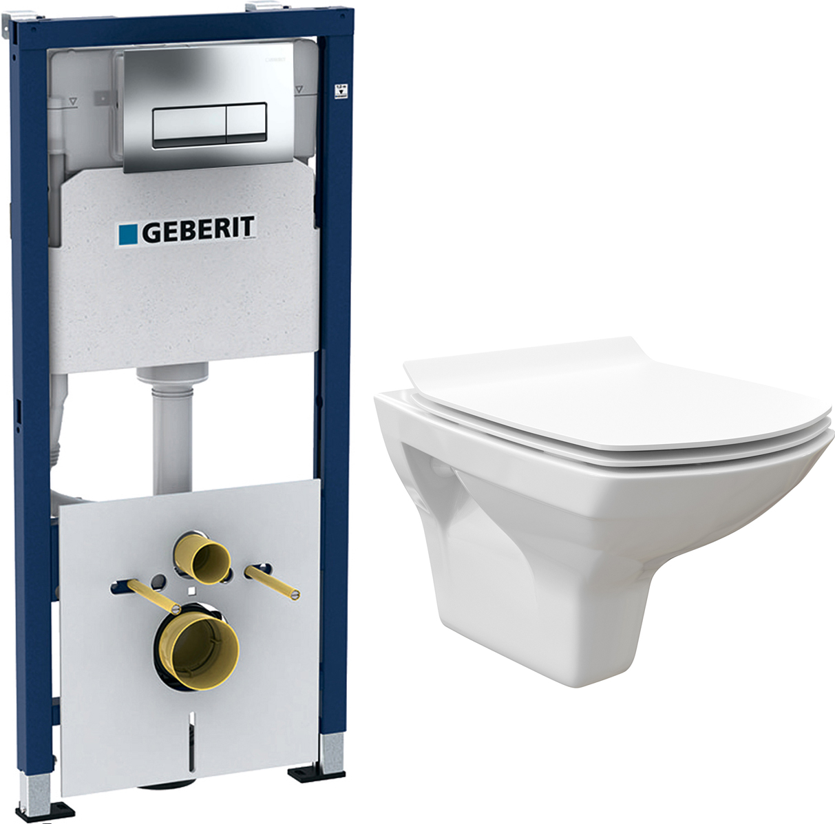 Комплект  Унитаз подвесной STWORKI Стокгольм Clean On DPL EO slim 63428 безободковый + Система инсталляции для унитазов Geberit Duofix 458.128.21.1 4