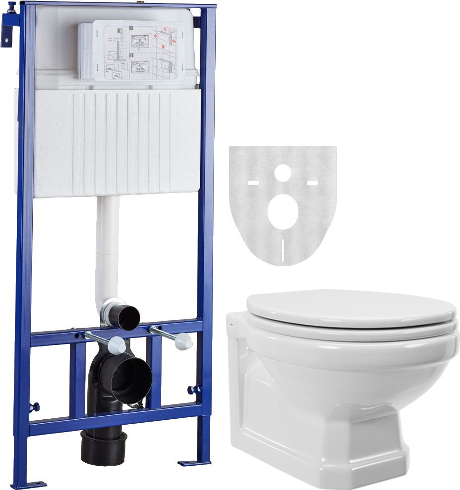 Комплект  Система инсталляции для унитазов STWORKI 510163 + Унитаз подвесной STWORKI Драммен HDC609WH с микролифтом
