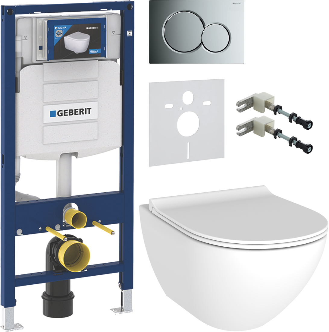 Комплект  Унитаз подвесной STWORKI Merlingen HWH55 безободковый + Система инсталляции для унитазов Geberit Duofix UP 320 111.300.00.5 + 115.770.21.5 +