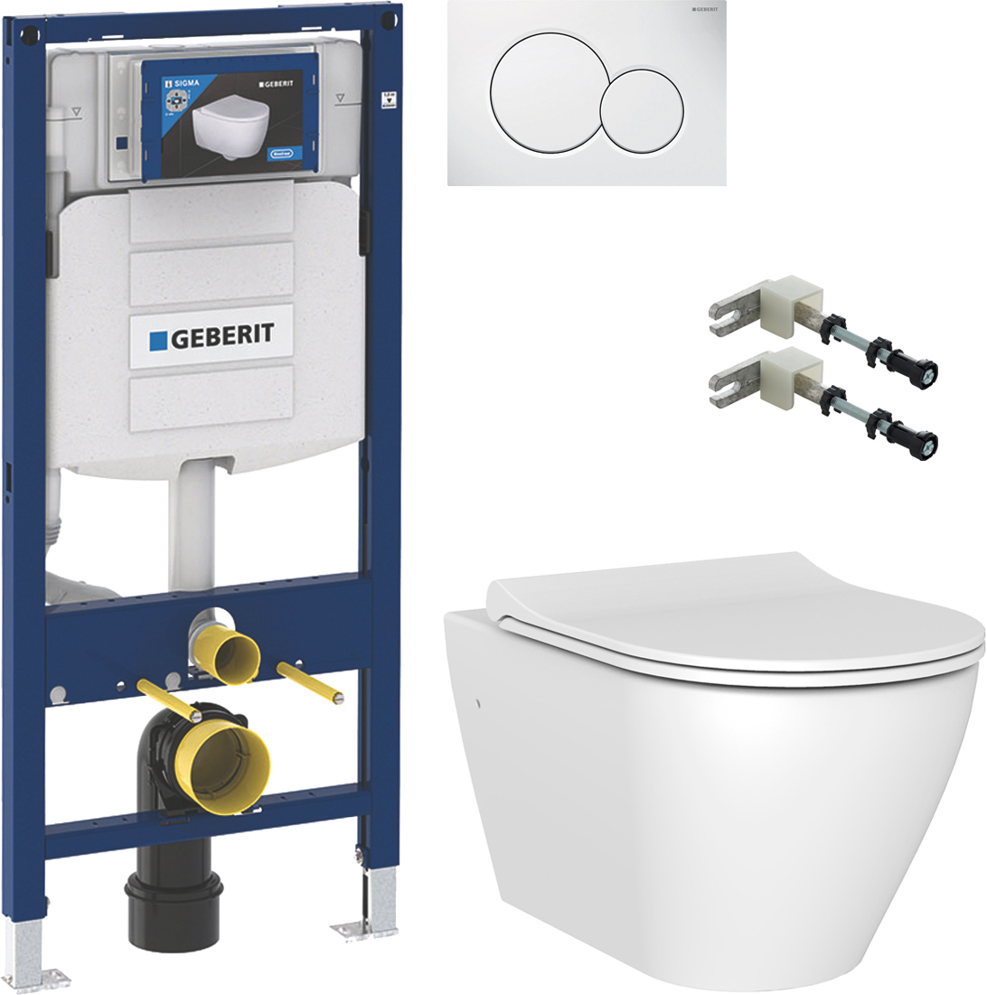 Комплект  Унитаз подвесной STWORKI Merlingen MWH55 + Система инсталляции для унитазов Geberit Duofix UP 320 111.300.00.5 + 115.770.11.5 + 111.815.00.1