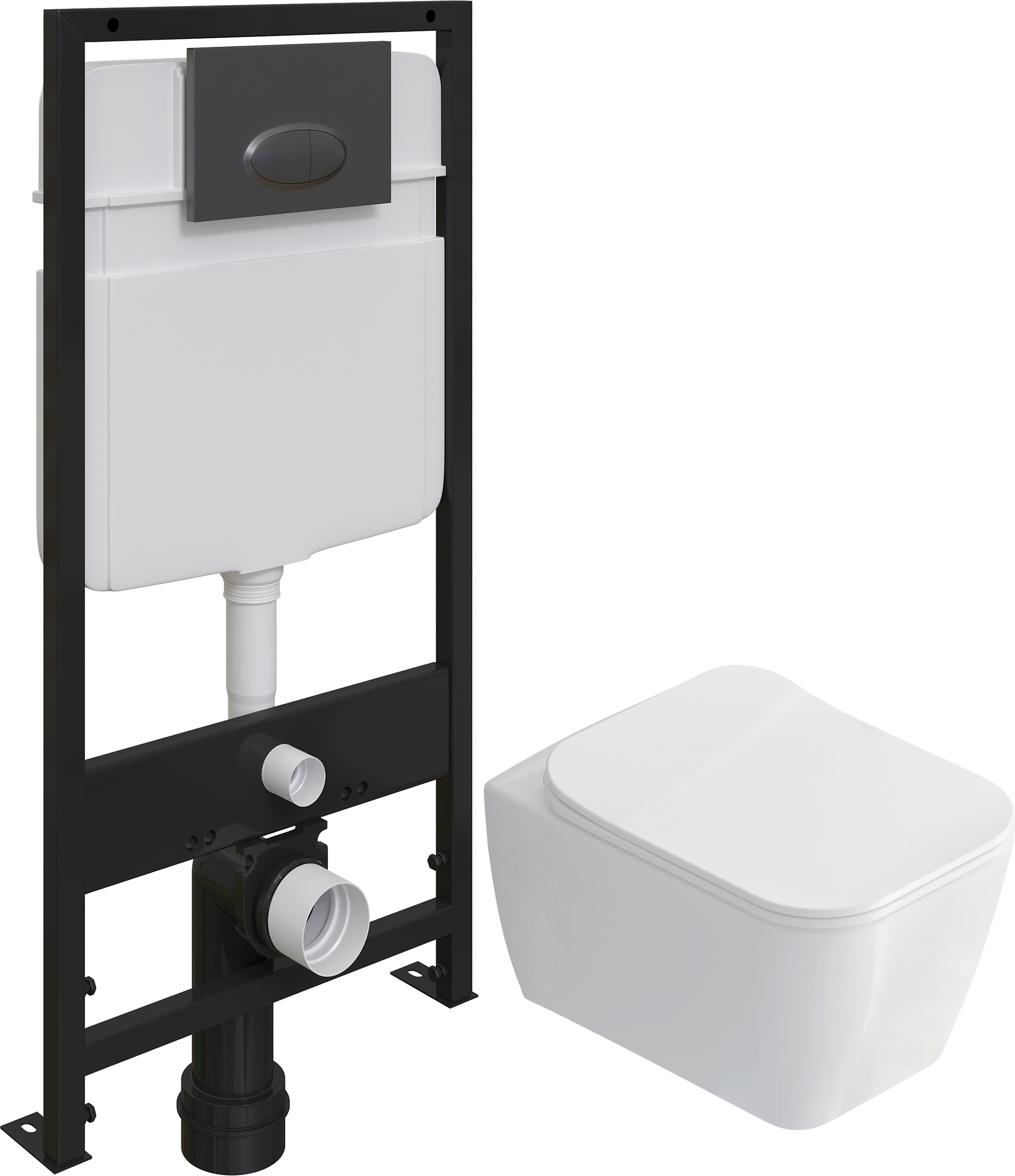 Комплект 3 в 1 Унитаз подвесной STWORKI Монтре SETK3204-2616 + Инсталляция EWRIKA ProLT 0026-2020 + Кнопка 0054