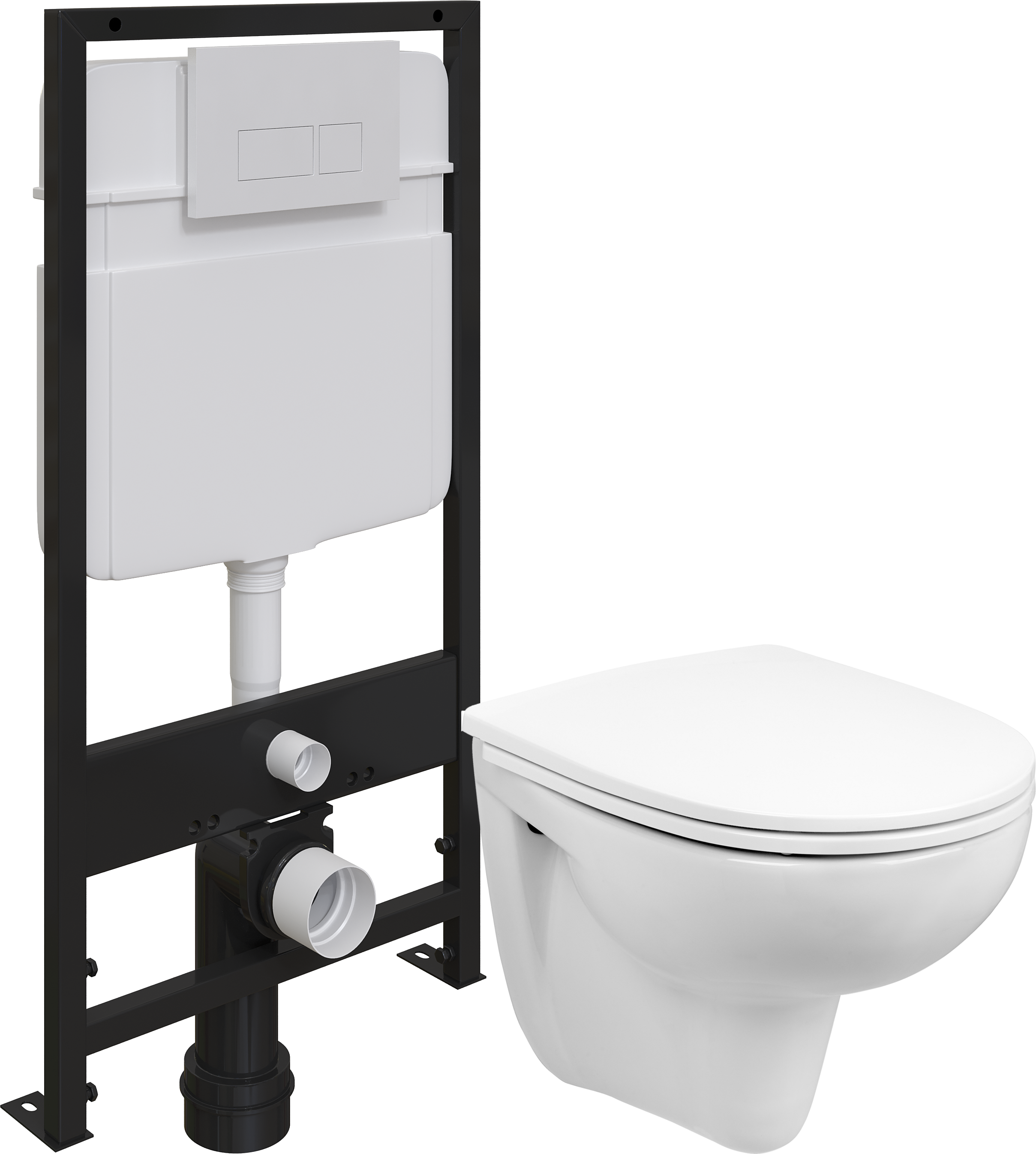 Комплект 3 в 1 Унитаз подвесной Wanfald Lauta 47302100005 + Инсталляция EWRIKA ProLT 0026-2020 + Кнопка 0042 цвет белый