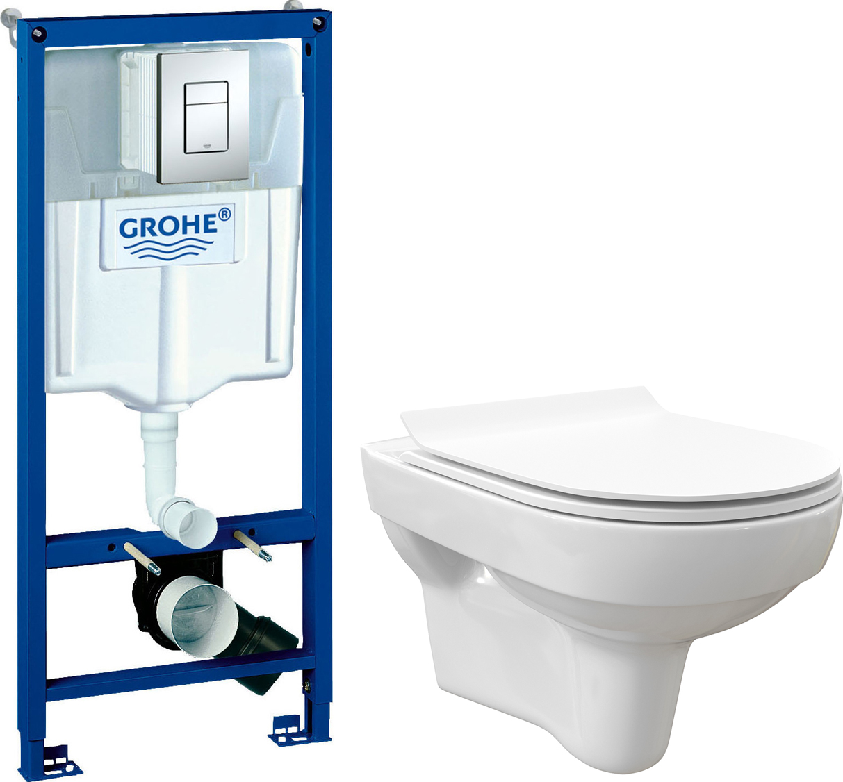 Комплект  Унитаз подвесной STWORKI Хельсинки Clean On DPL EO slim 63429 безободковый + Система инсталляции для унитазов Grohe Rapid SL 38772001 3 в 1 с кнопкой смыва
