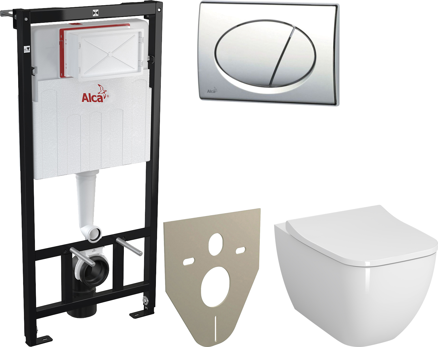 Комплект  Унитаз подвесной VitrA Shift 7742B003-0075 с крышкой 191-003-009 + Система инсталляции AlcaPlast AM101/1120-4:1RS M71-001