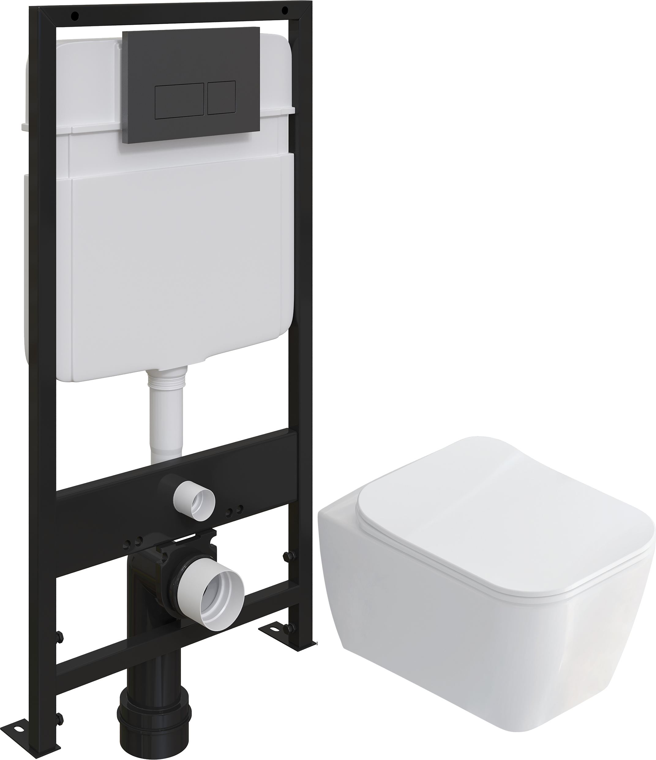 Комплект 3 в 1 Унитаз подвесной STWORKI Монтре SETK3204-2616 + Инсталляция EWRIKA ProLT 0026-2020 + Кнопка 0044